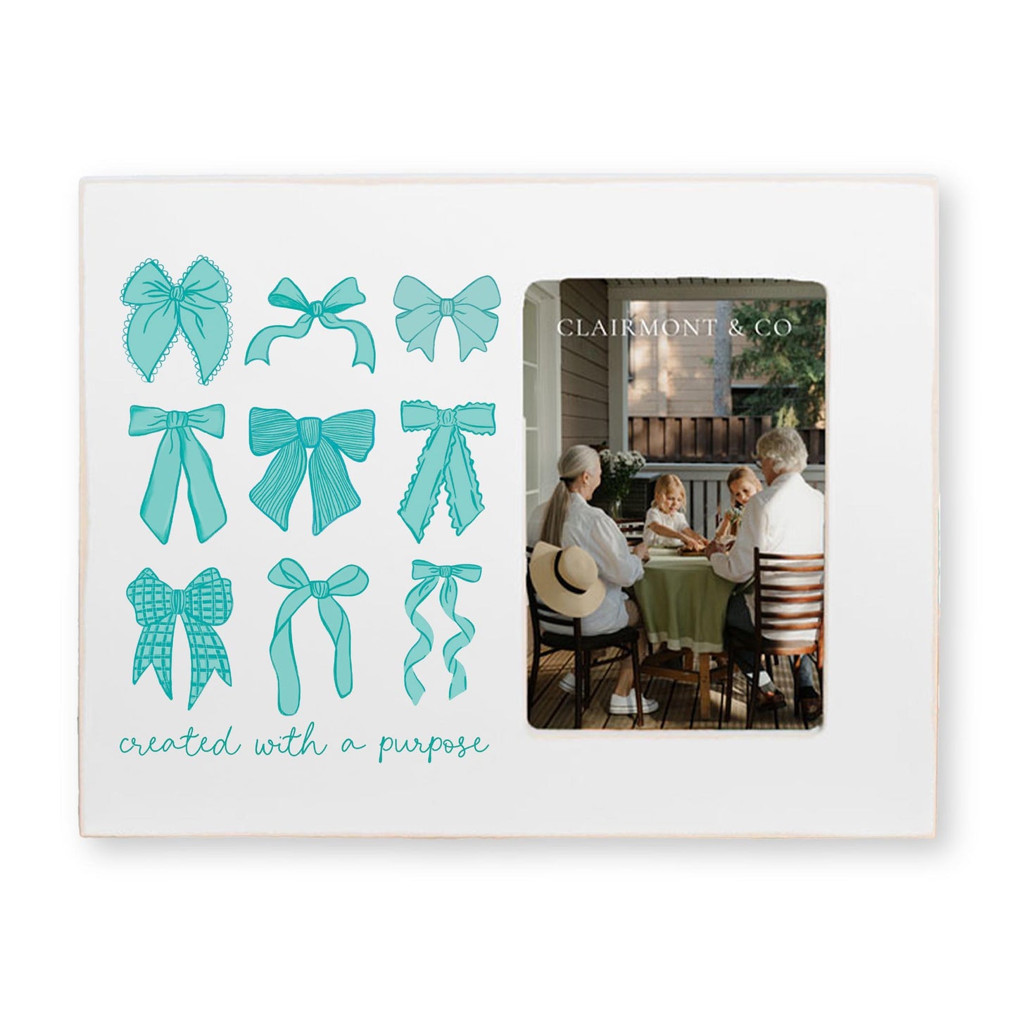 Lily Frame Horizontal-Blue Bows Created With A Purpose