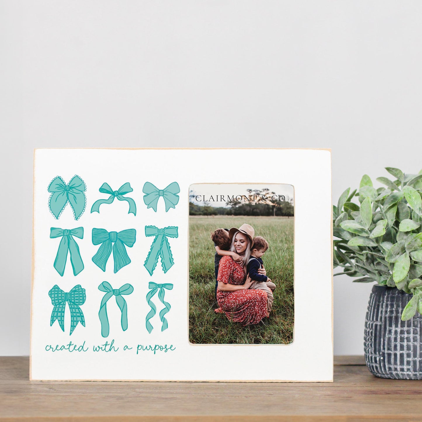 Lily Frame Horizontal-Blue Bows Created With A Purpose