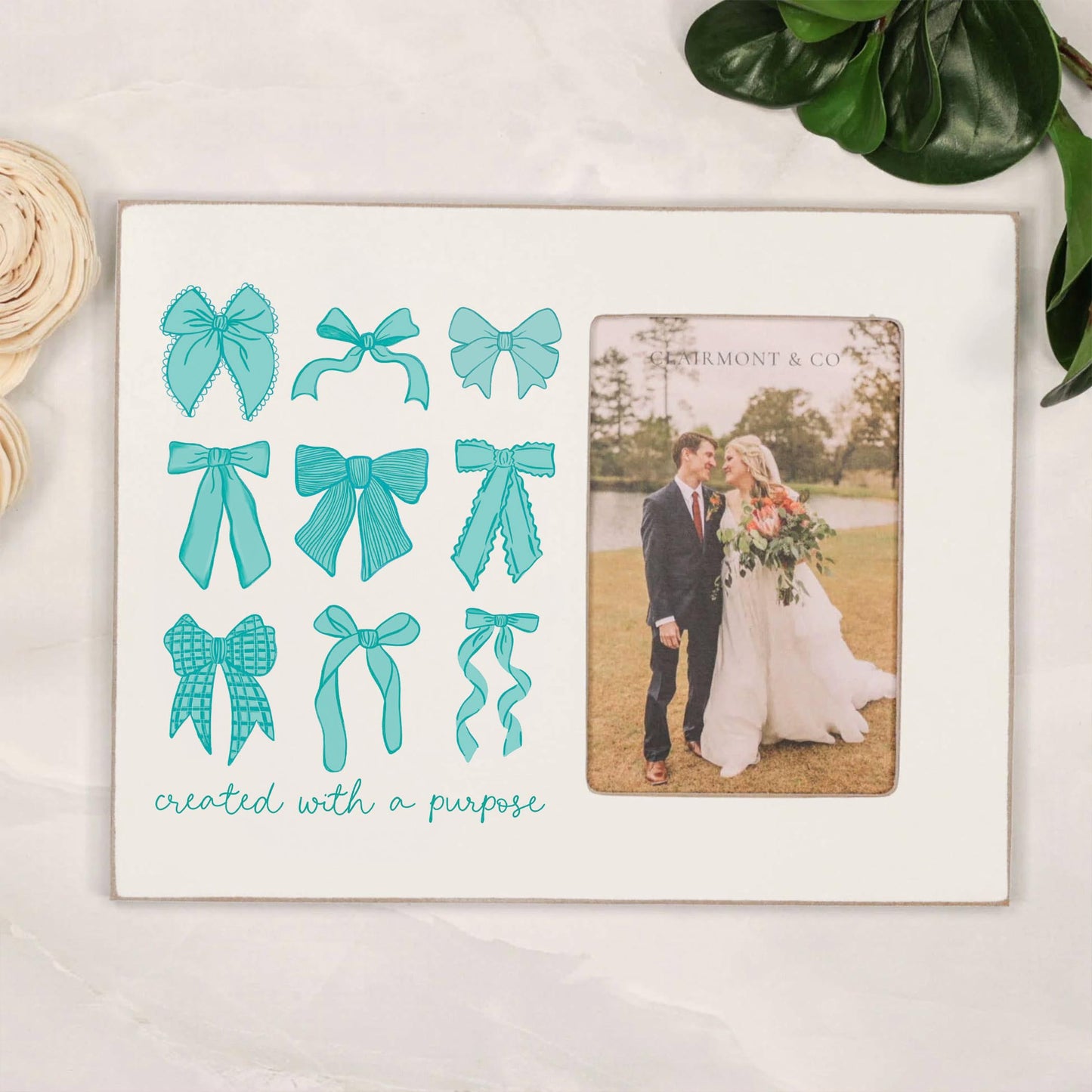 Lily Frame Horizontal-Blue Bows Created With A Purpose