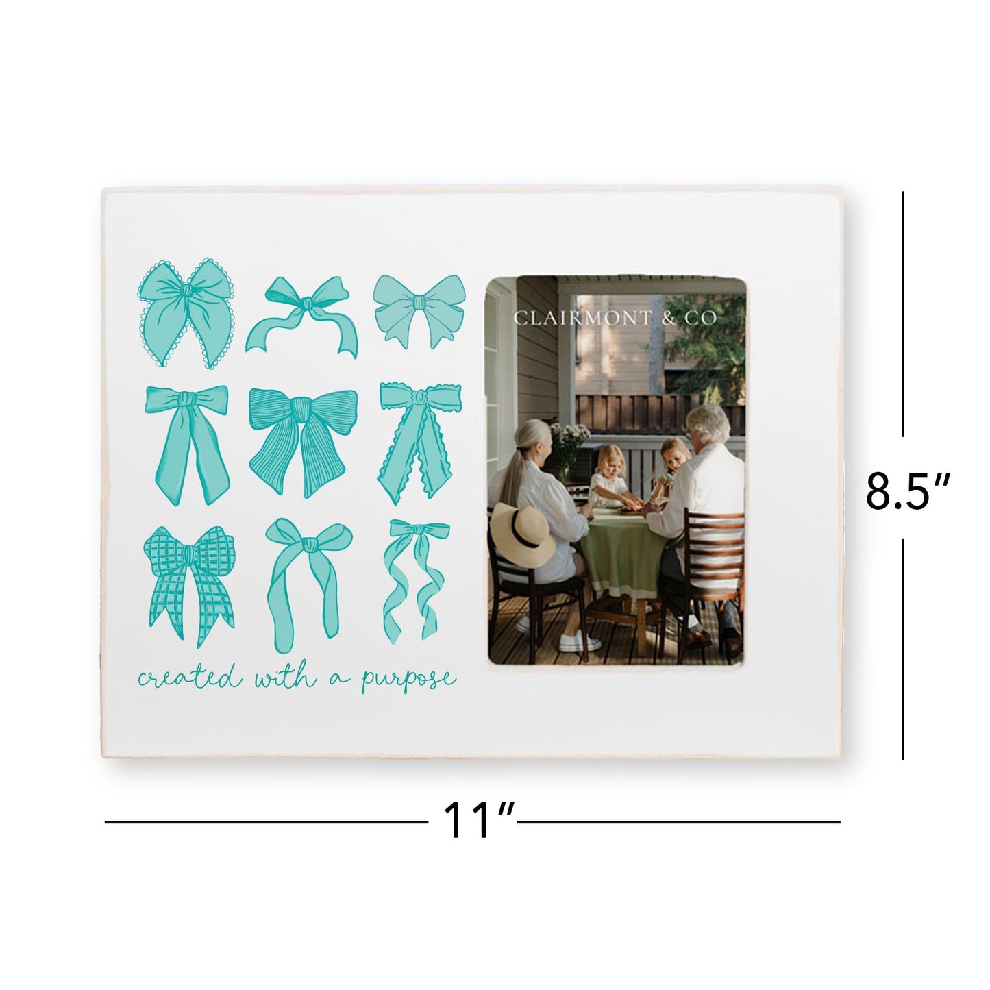 Lily Frame Horizontal-Blue Bows Created With A Purpose