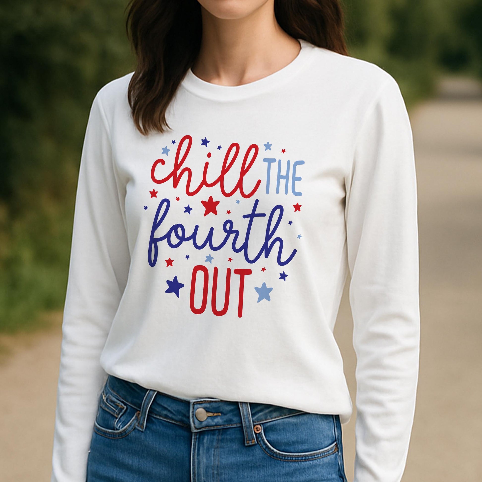 Long Sleeve T-Shirt White-4th of July 250th Anniversary -3