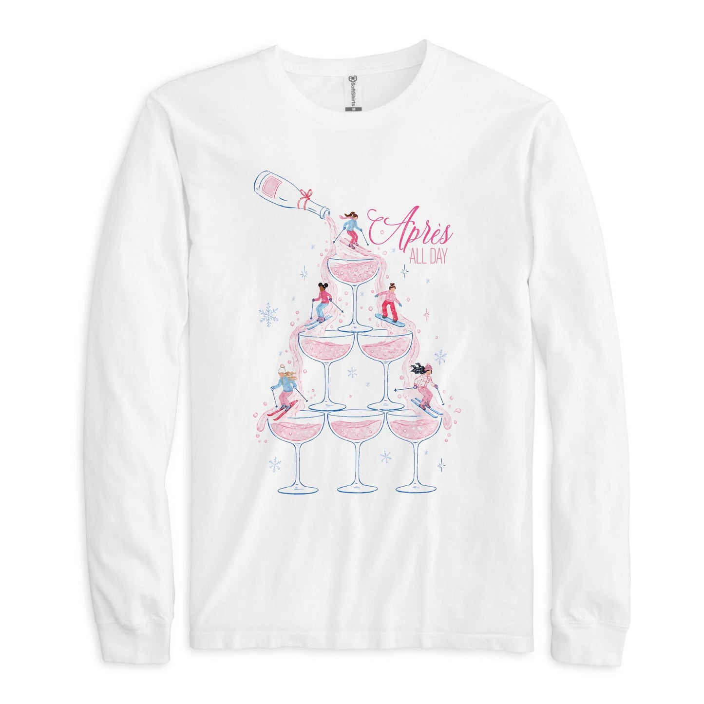 Long Sleeve T-Shirt White-Après Ski All Day -0