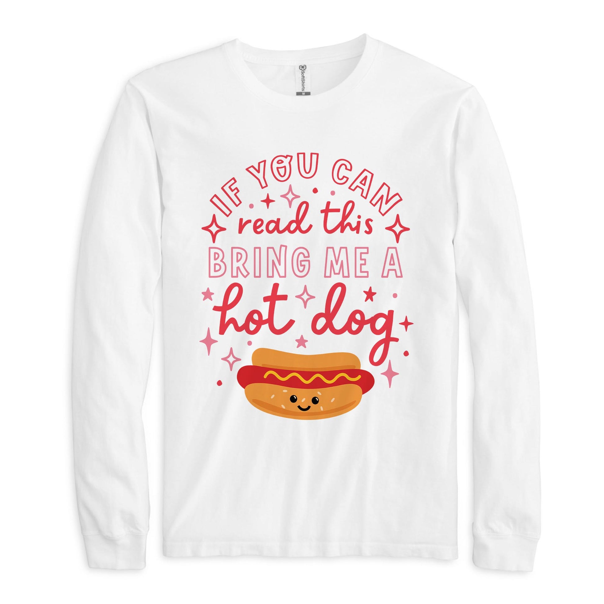 Long Sleeve T-Shirt White-Hot Dogs Bring Me A Hot Dog -0