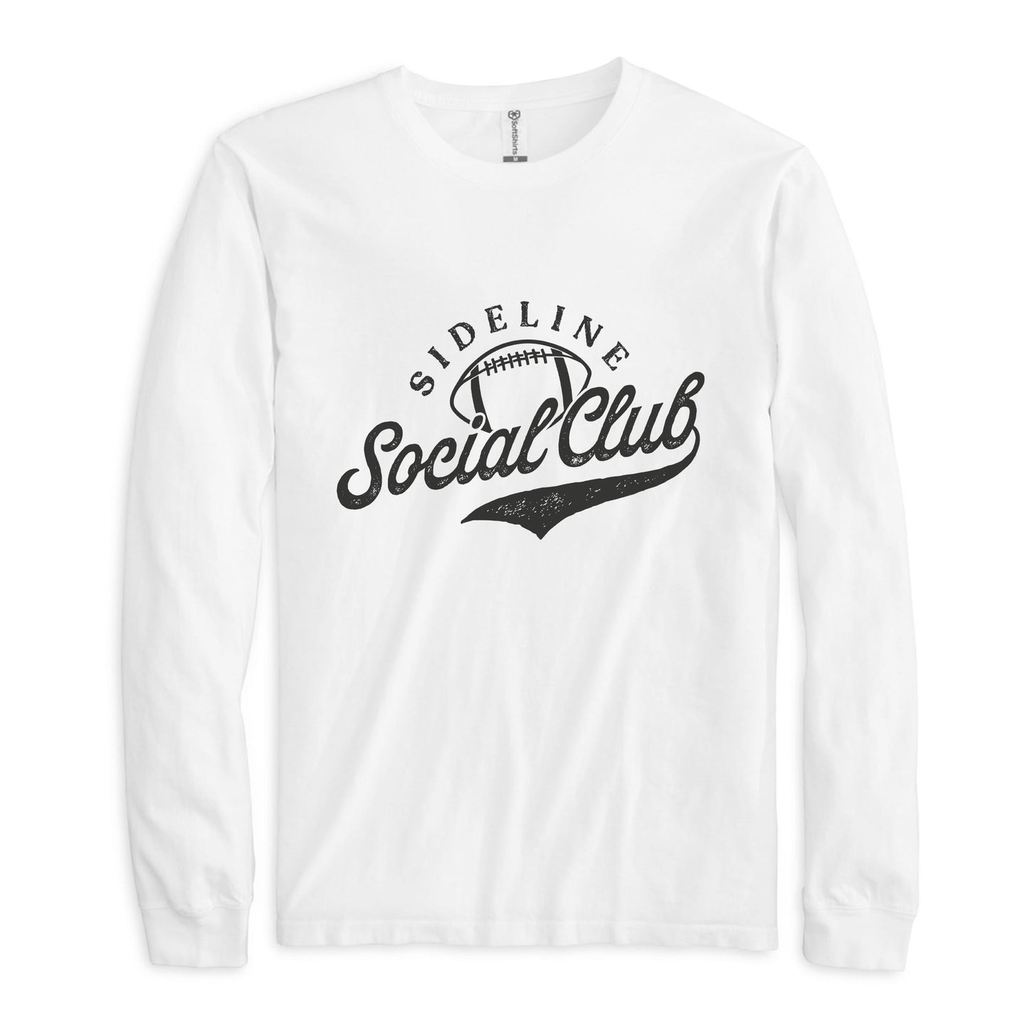 Long Sleeve T-Shirt White-Football Mom Sideline Social Club -0