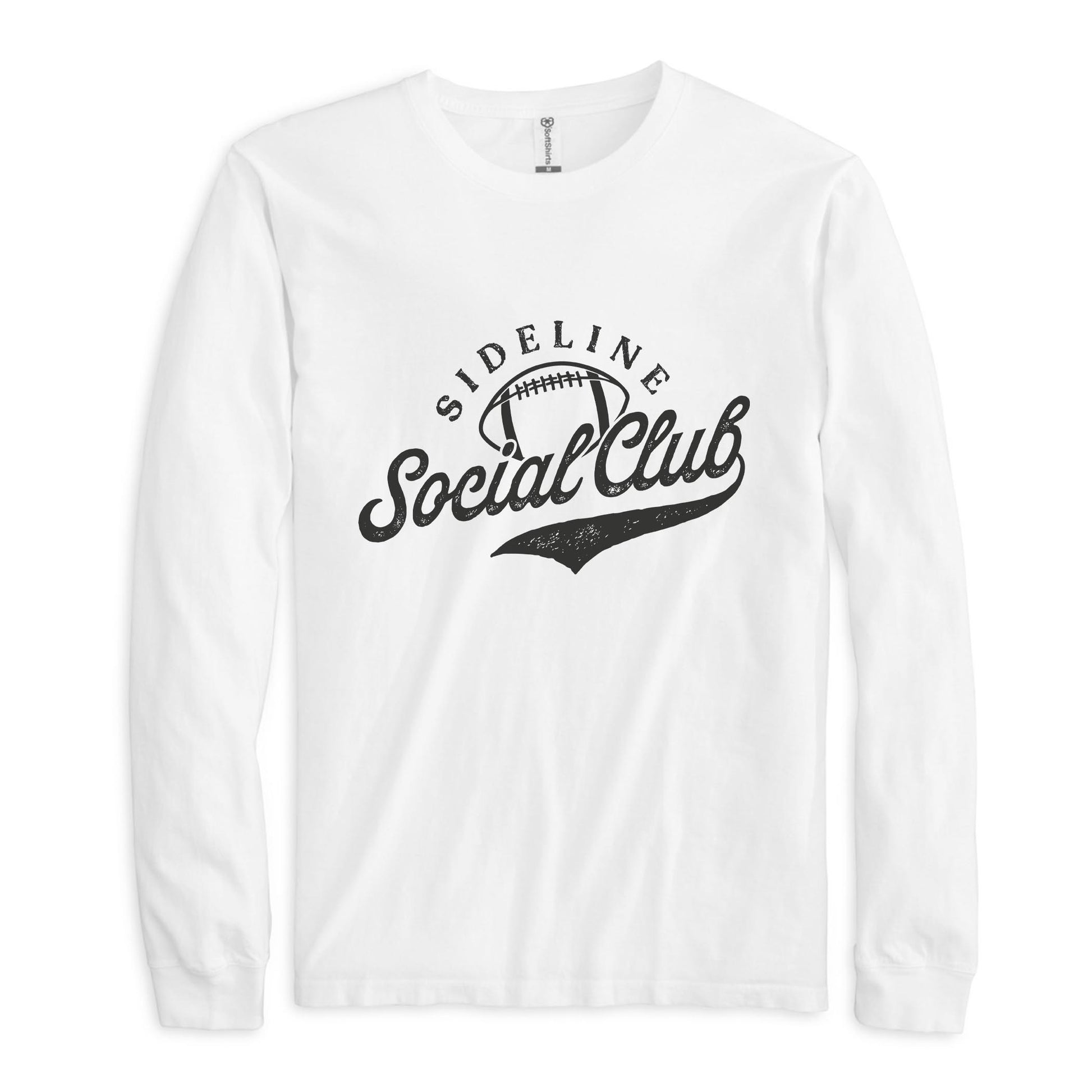 Long Sleeve T-Shirt White-Football Mom Sideline Social Club -0