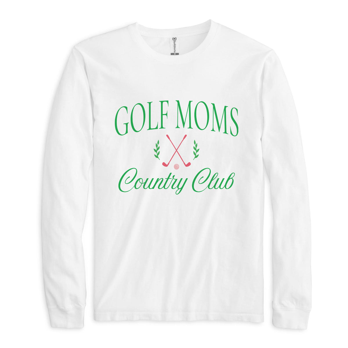 Long Sleeve T-Shirt White-Golf Moms Country Club -0