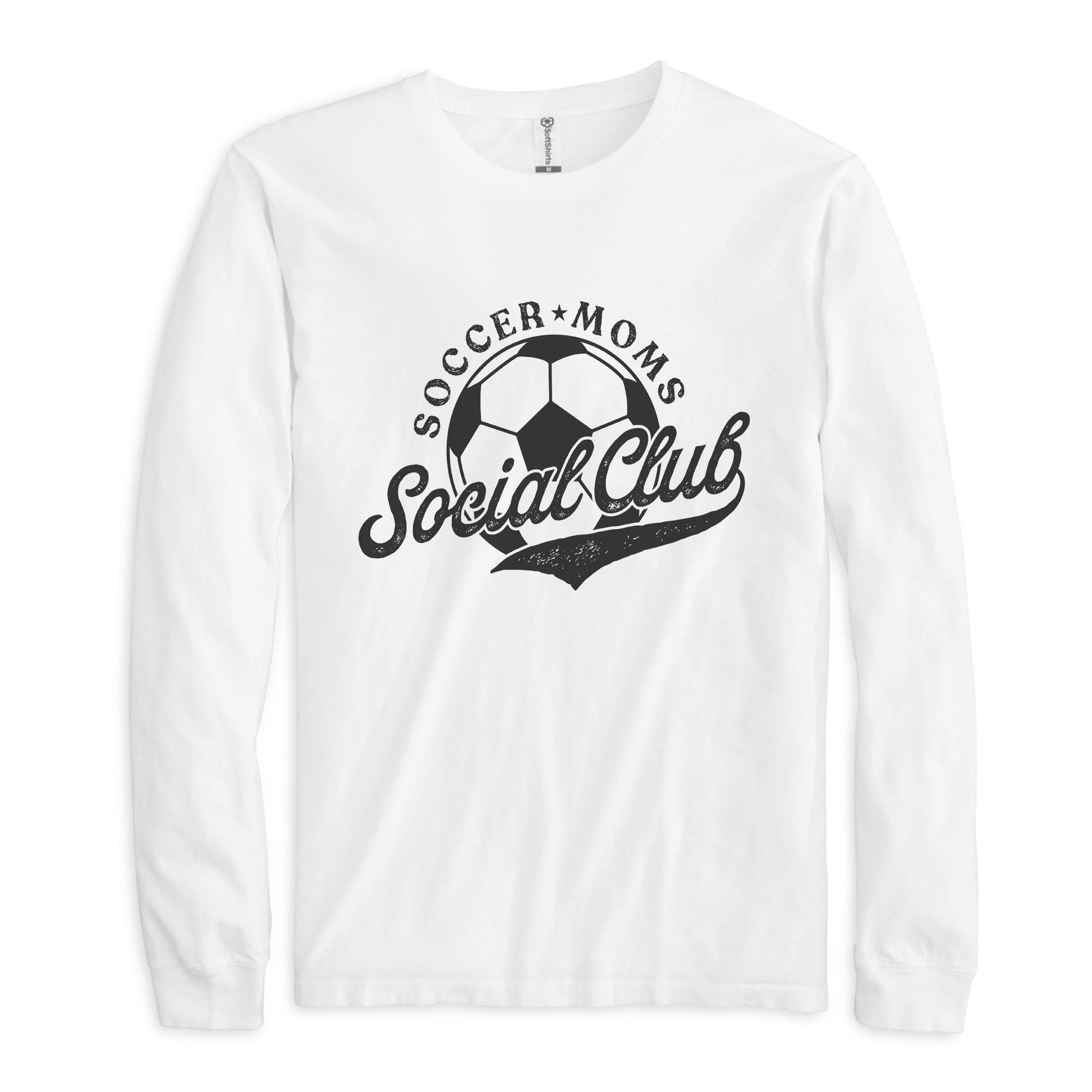 Long Sleeve T-Shirt White-Soccer Moms Social Club -0