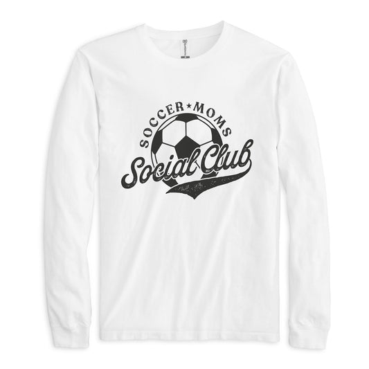 Long Sleeve T-Shirt White-Soccer Moms Social Club -0