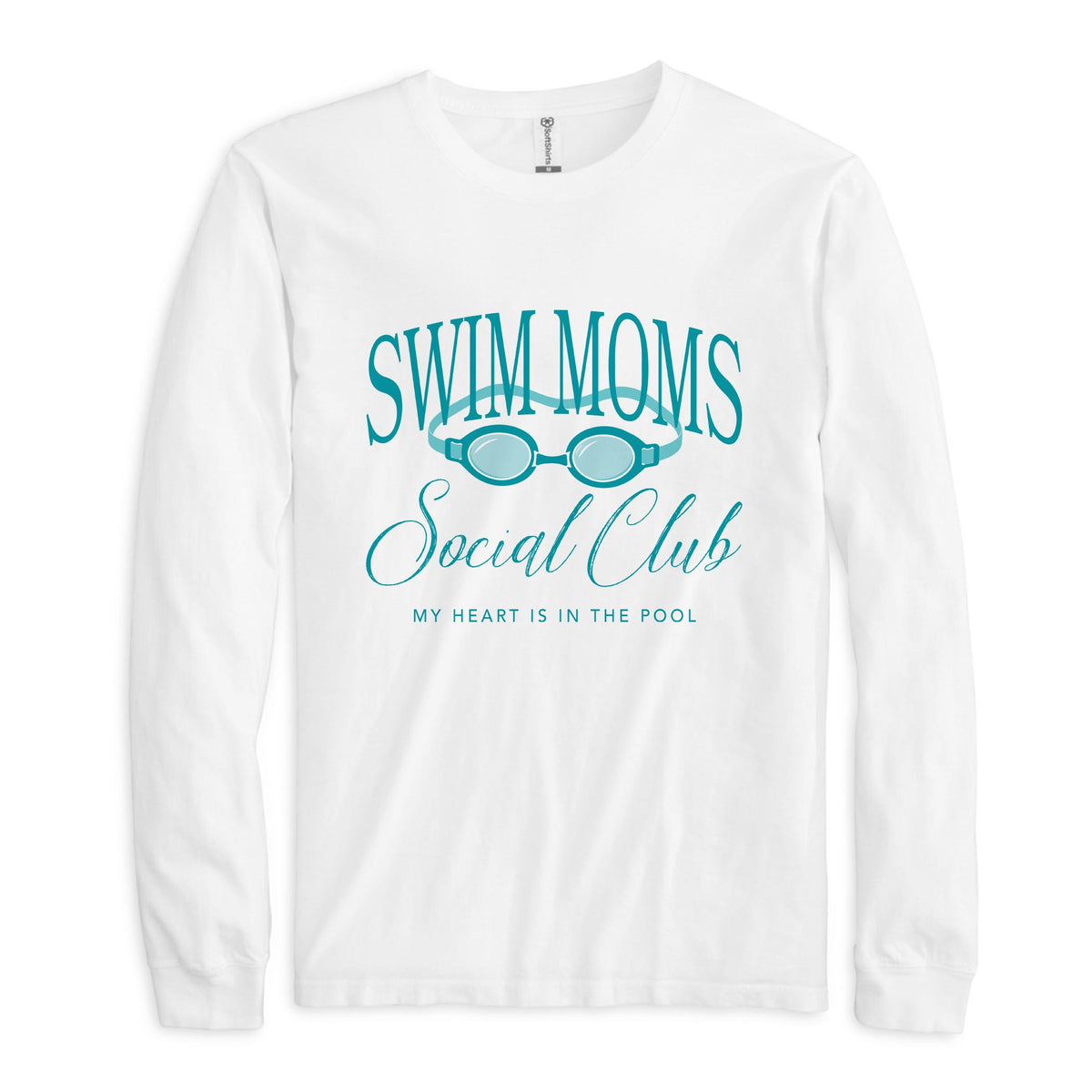 Long Sleeve T-Shirt White-Swim Moms Social Club -0