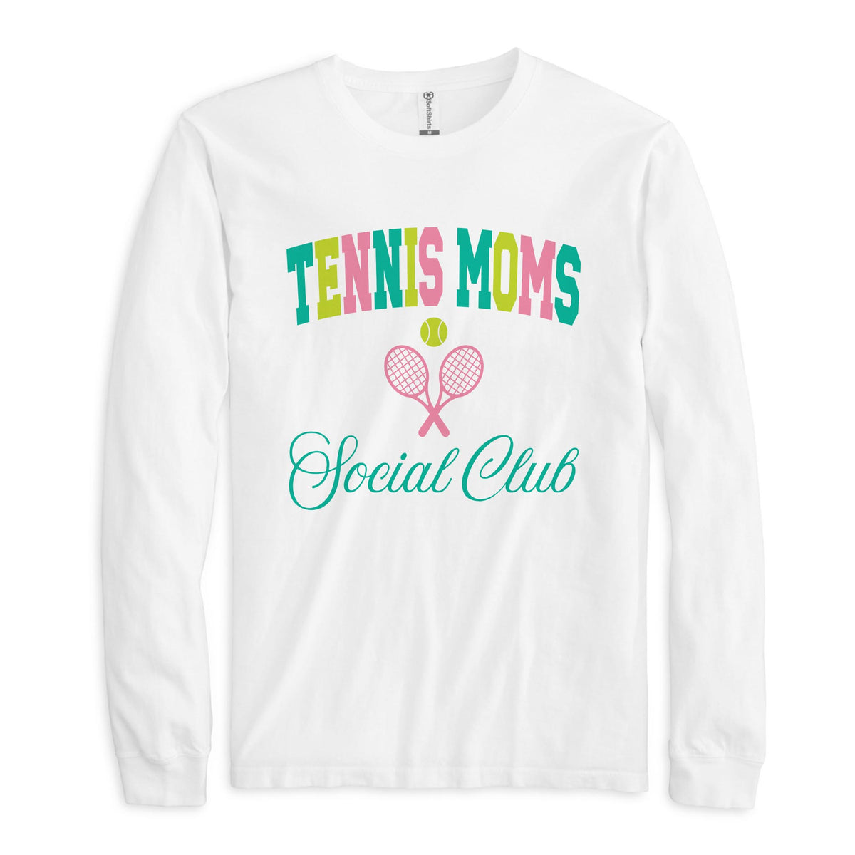 Long Sleeve T-Shirt White-Tennis Moms Social Club -0