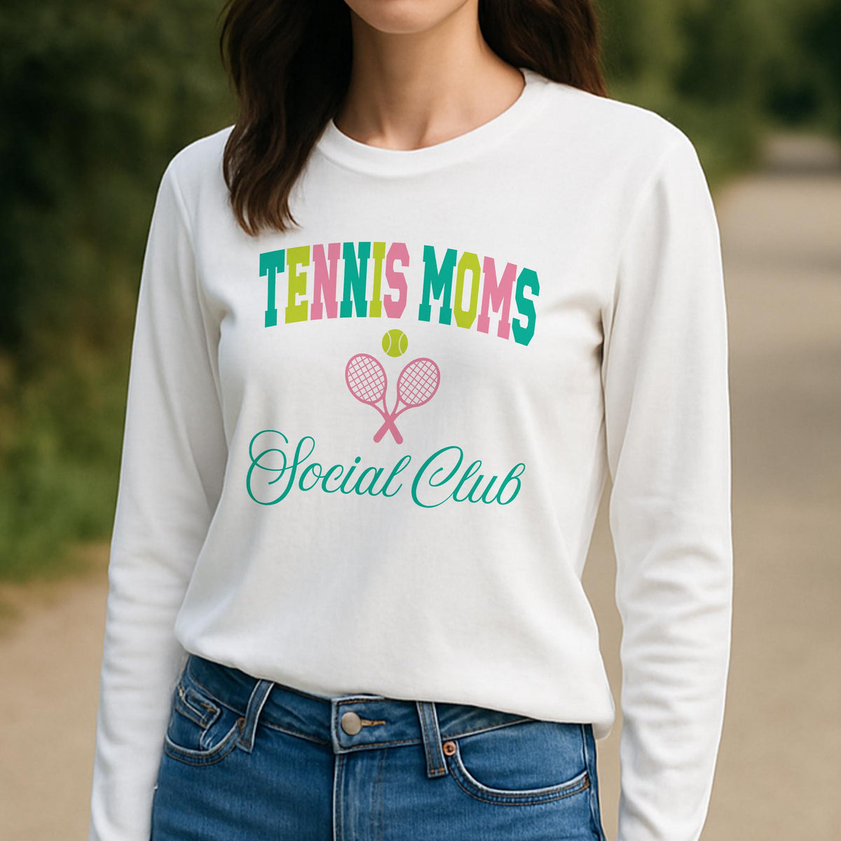 Long Sleeve T-Shirt White-Tennis Moms Social Club -3