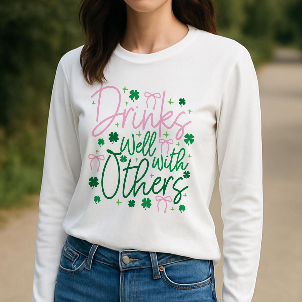 Long Sleeve T-Shirt White-St. Patty's Day -3