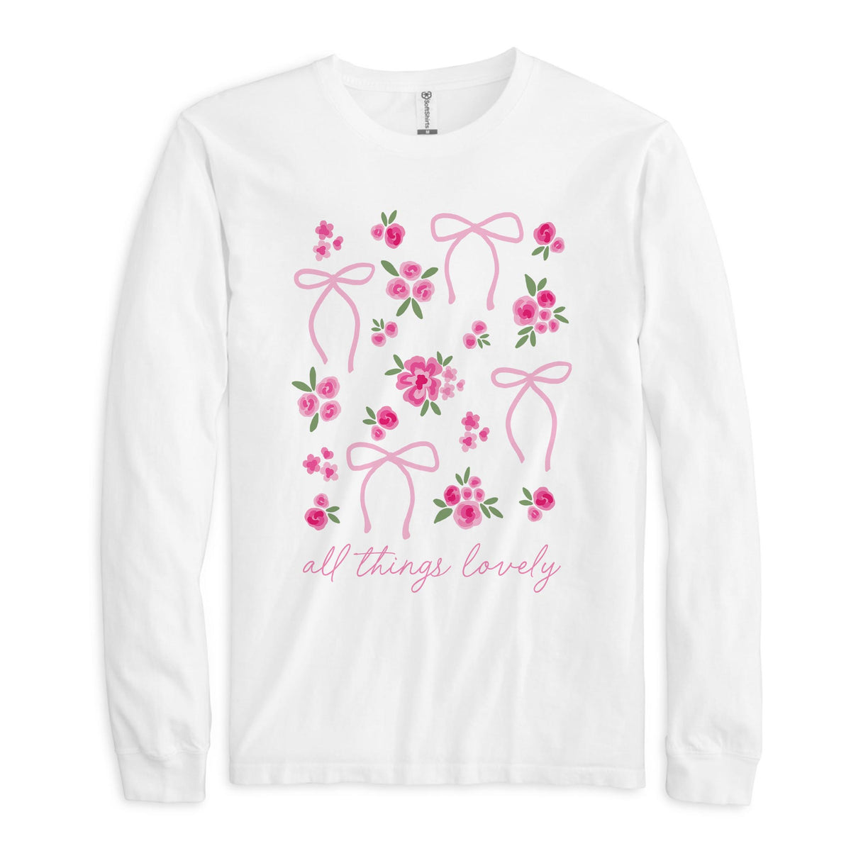 Long Sleeve T-Shirt White-All Things Lovely -0