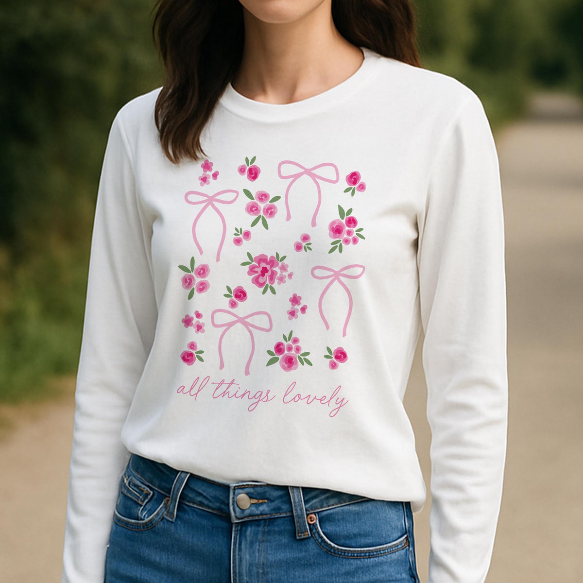 Long Sleeve T-Shirt White-All Things Lovely -3