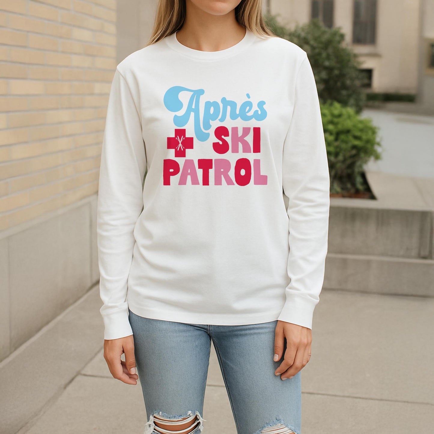 Long Sleeve T-Shirt White-Après Ski Patrol -2
