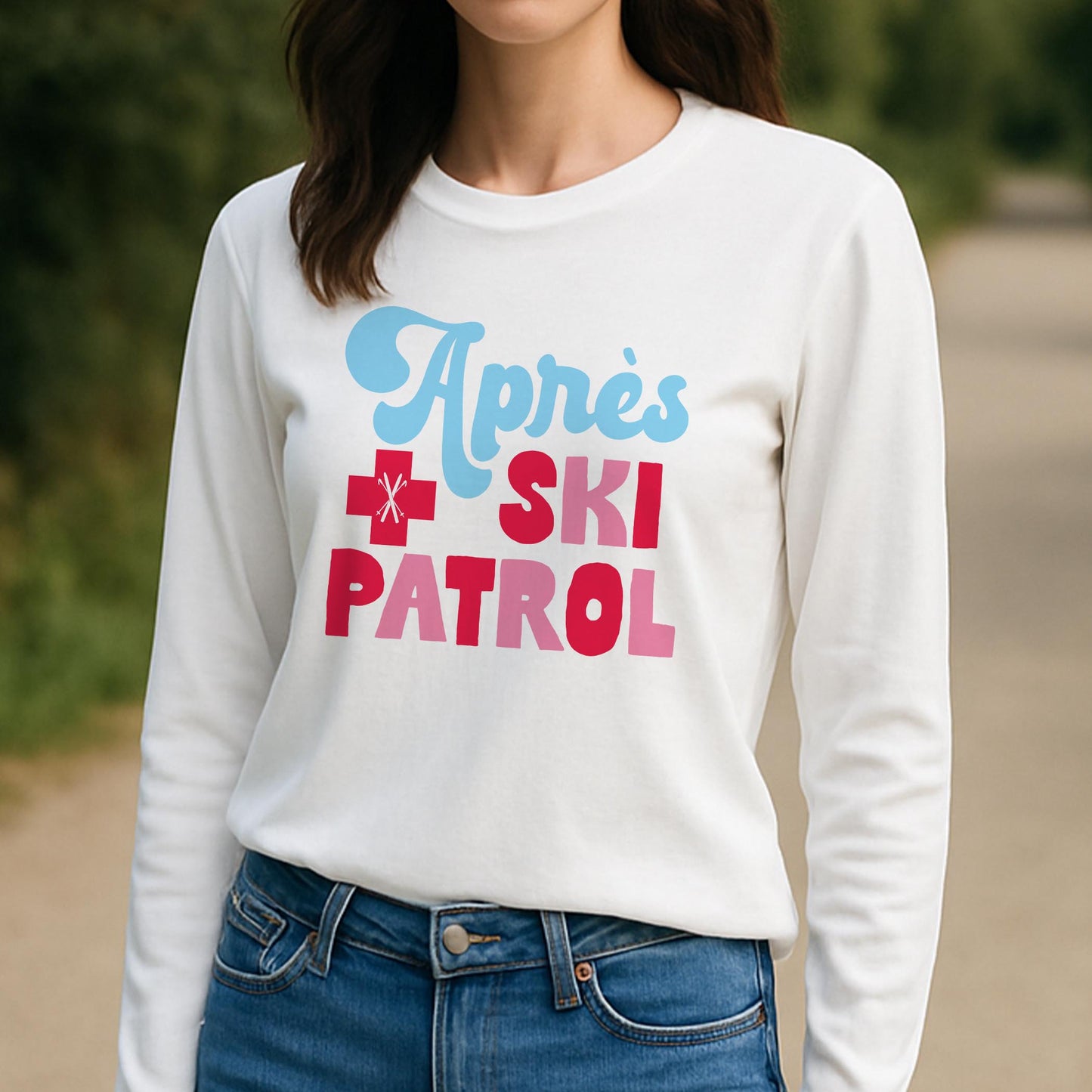 Long Sleeve T-Shirt White-Après Ski Patrol -3