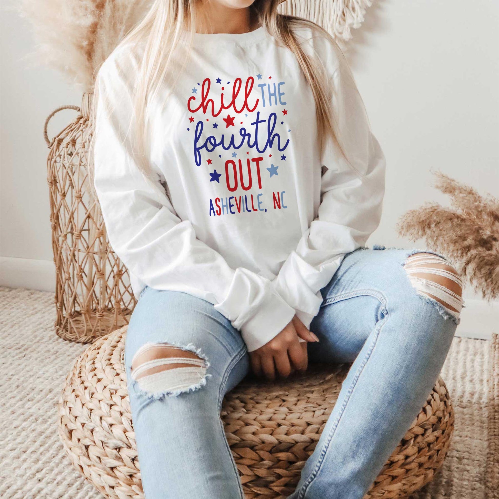 Long Sleeve T-Shirt White-Love+Local 4th of July 250th Anniversary -1