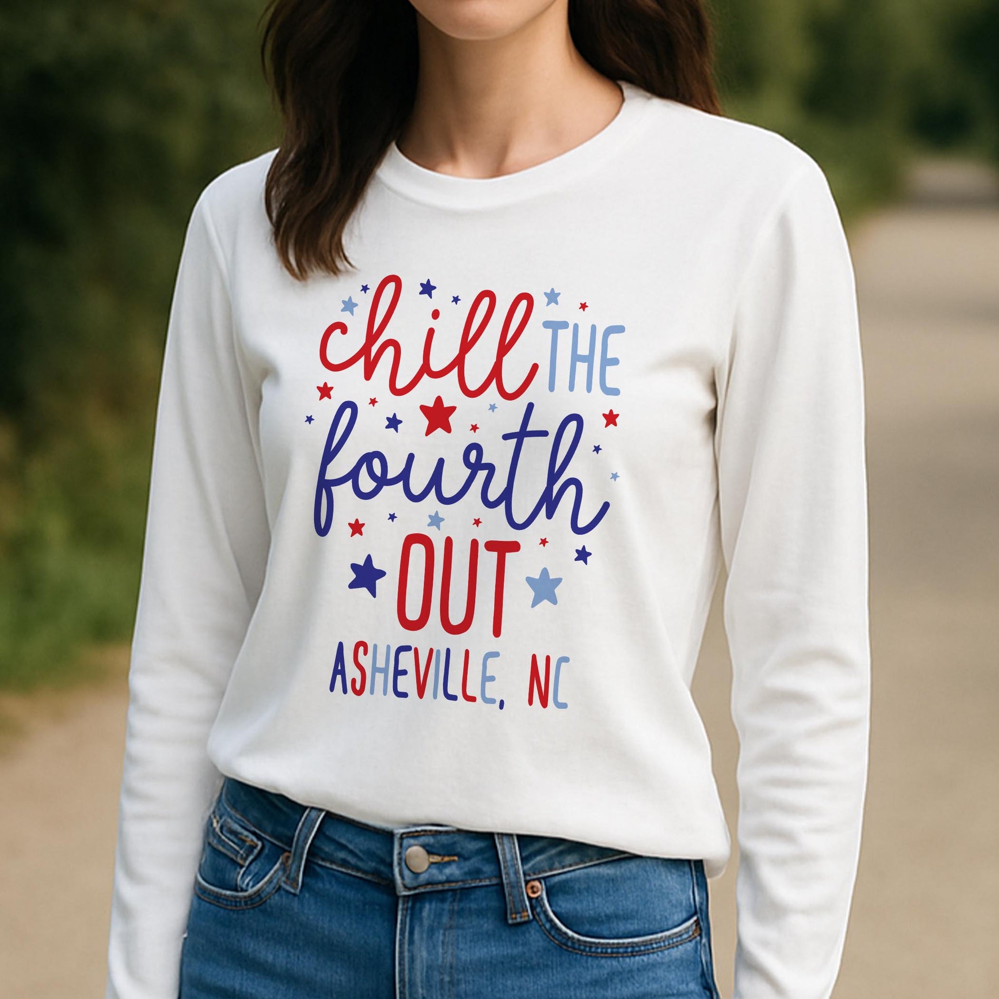 Long Sleeve T-Shirt White-Love+Local 4th of July 250th Anniversary -3