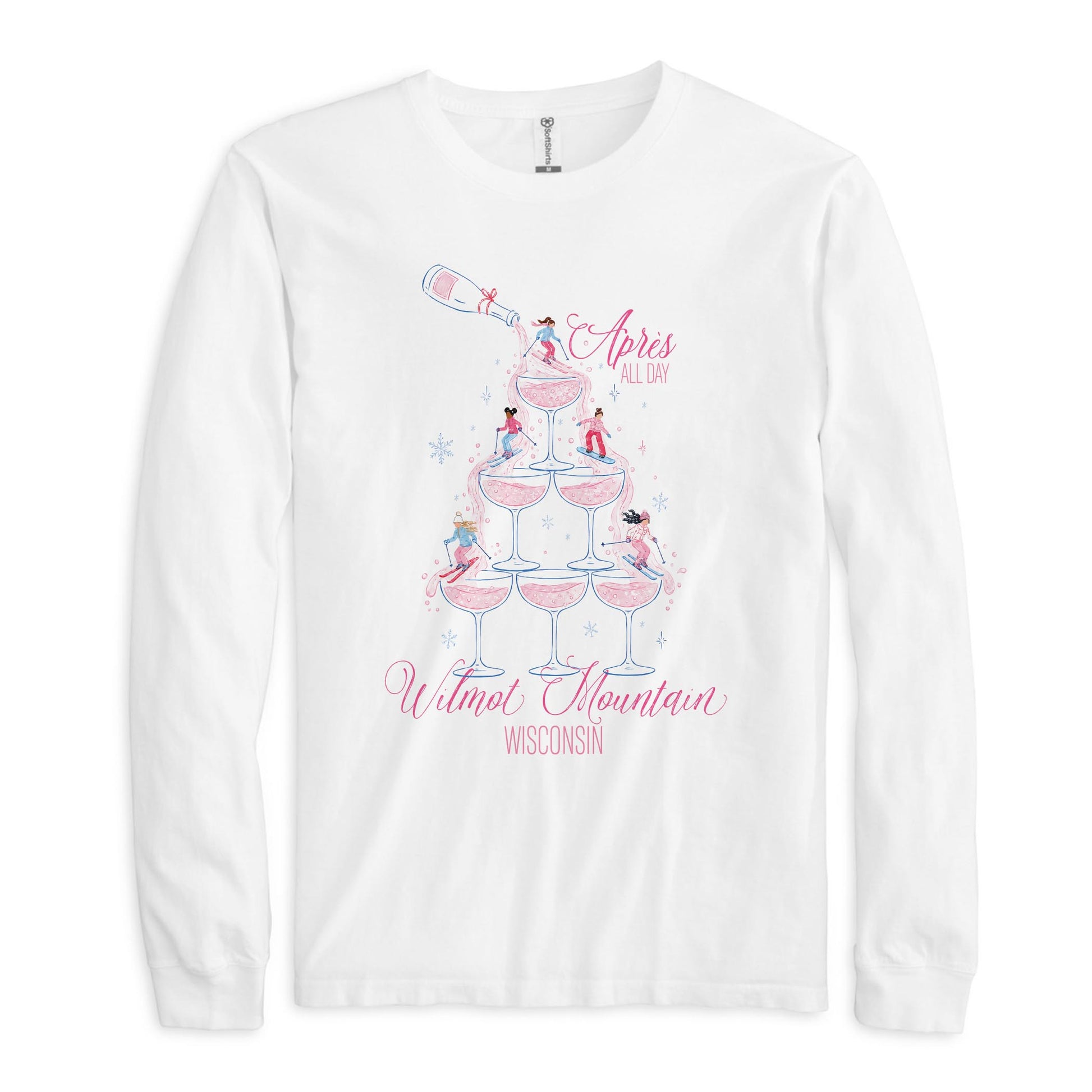 Long Sleeve T-Shirt White-Love+Local Après Ski All Day -0