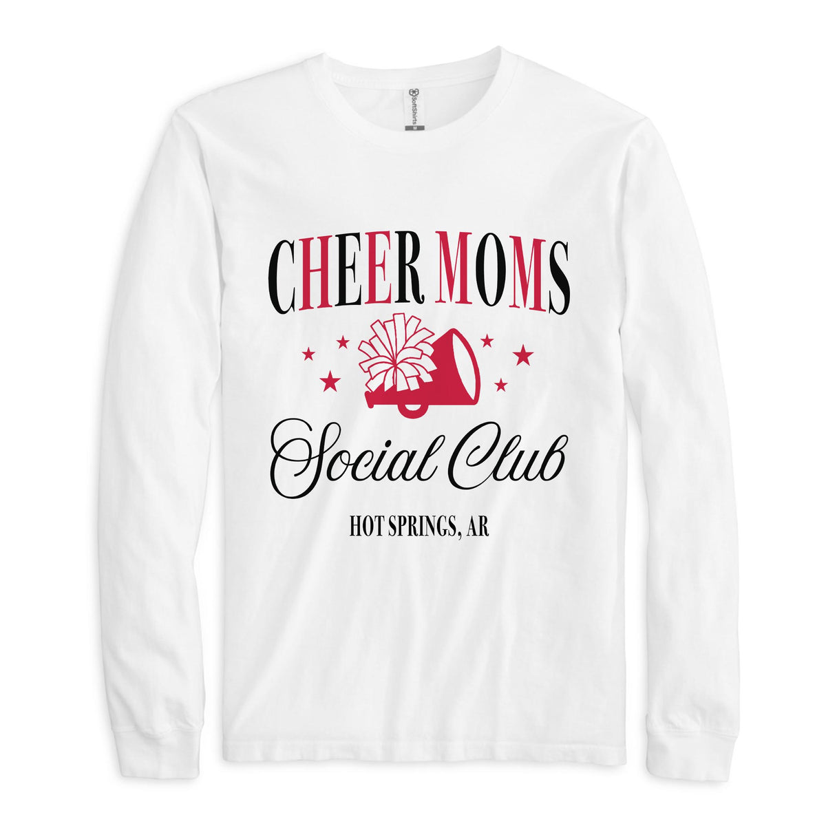 Long Sleeve T-Shirt White-Custom Cheer Mom | School Team | Hometown -0