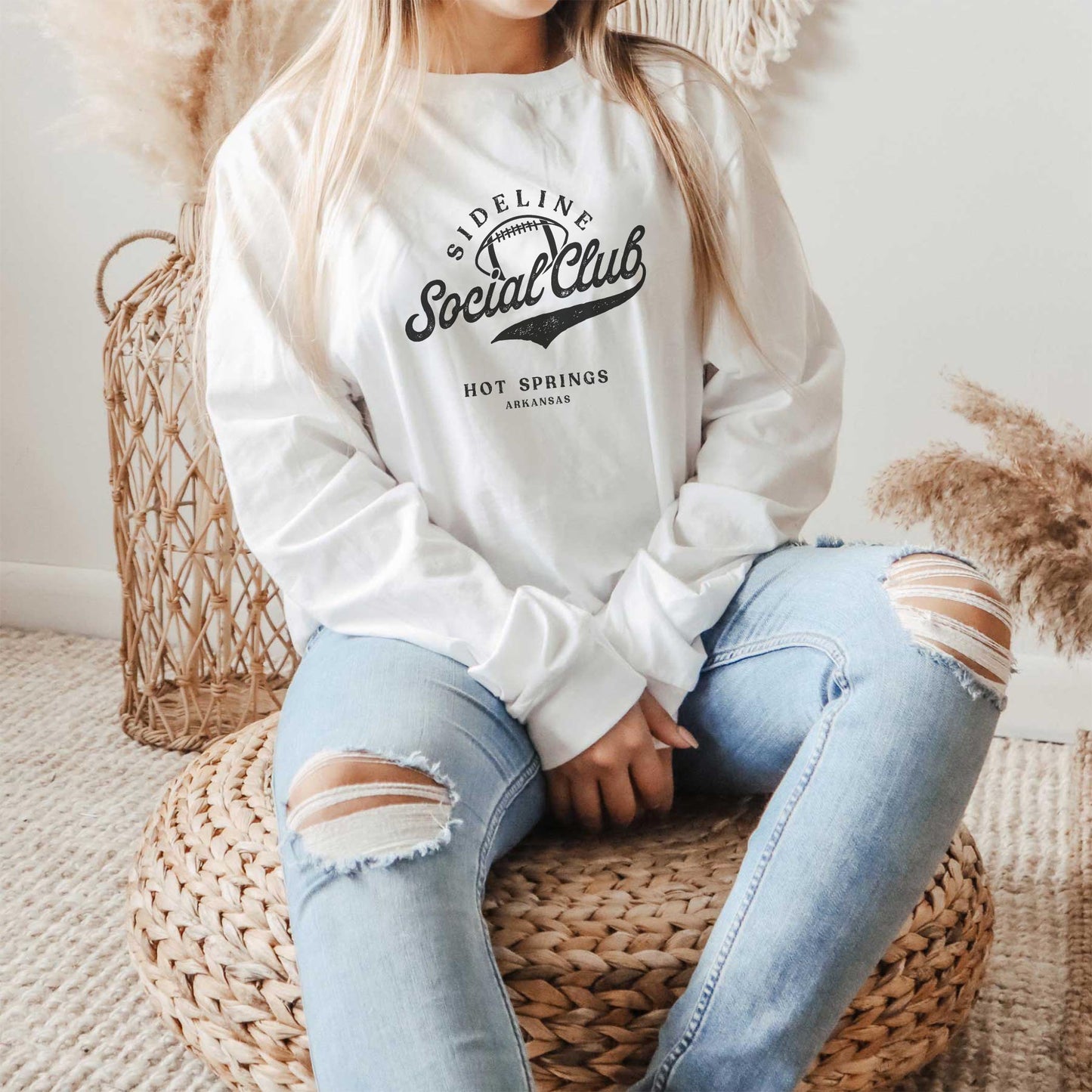 Long Sleeve T-Shirt White-Football Mom | Custom | Personalize -1