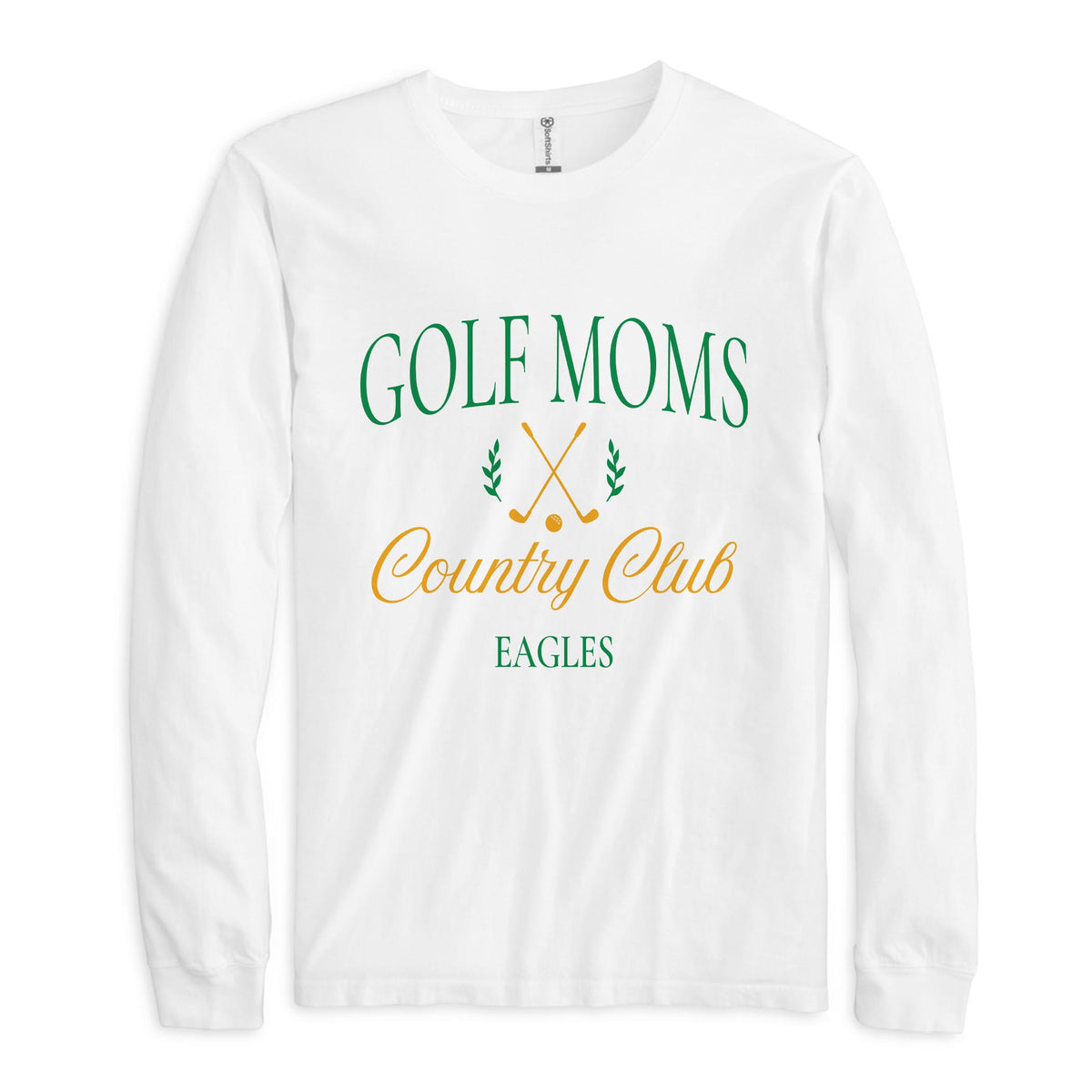 Long Sleeve T-Shirt White-Custom Golf Mom | Team | Hometown -0