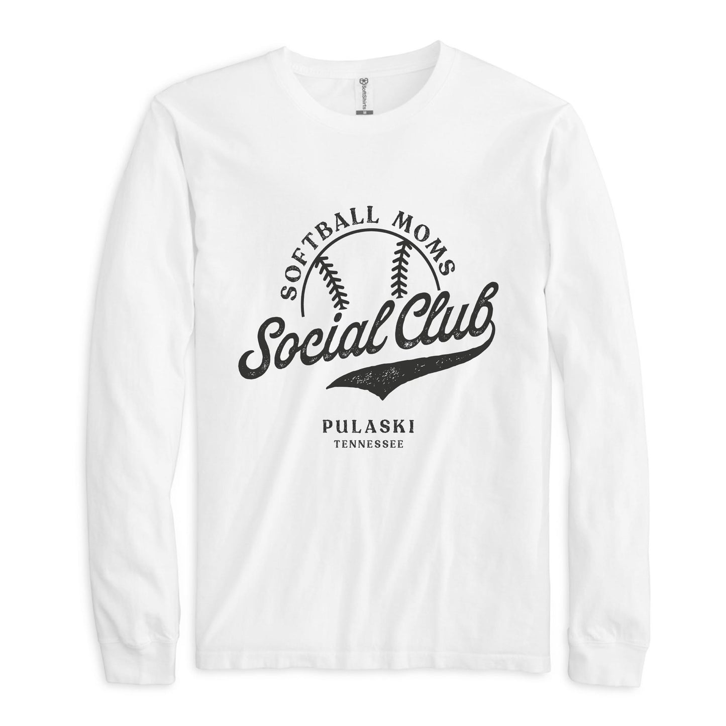 Long Sleeve T-Shirt White-Softball Mom | Custom | Your Hometown -0