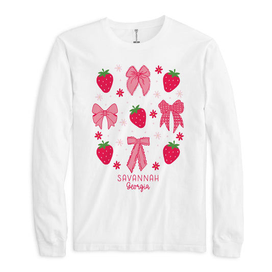 Long Sleeve T-Shirt White-Love+Local Strawberry Parlor -0