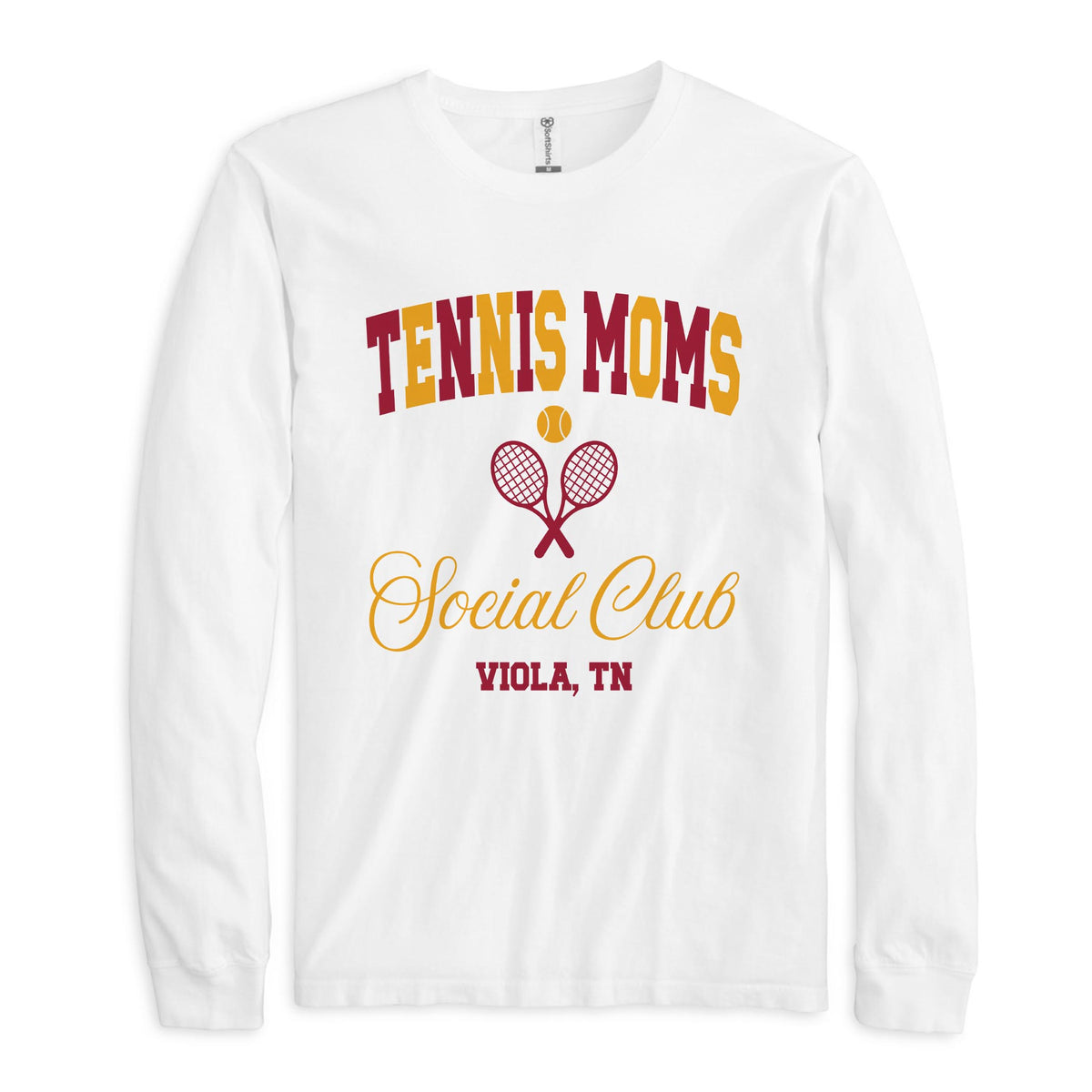 Long Sleeve T-Shirt White-Custom Tennis Mom | Your Team | Personalize -0