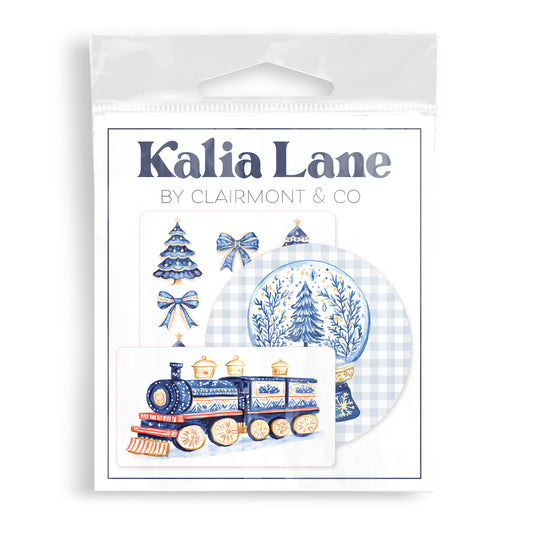 Vinyl Magnet 3-Pack Blue Noel - A Grand Millennial Christmas