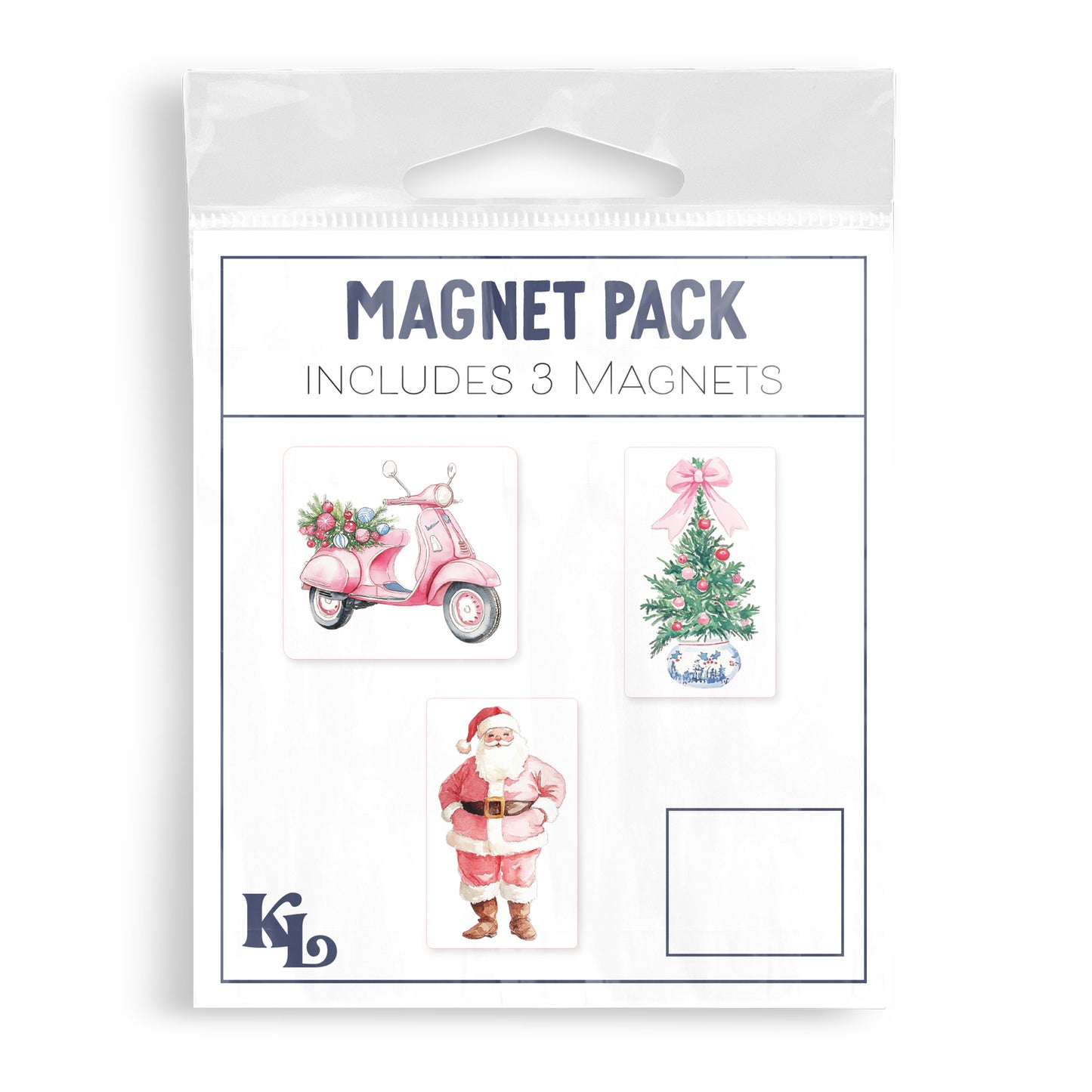 Vinyl Magnet 3-Pack Blush & Baubles - A Grand Millennial Christmas