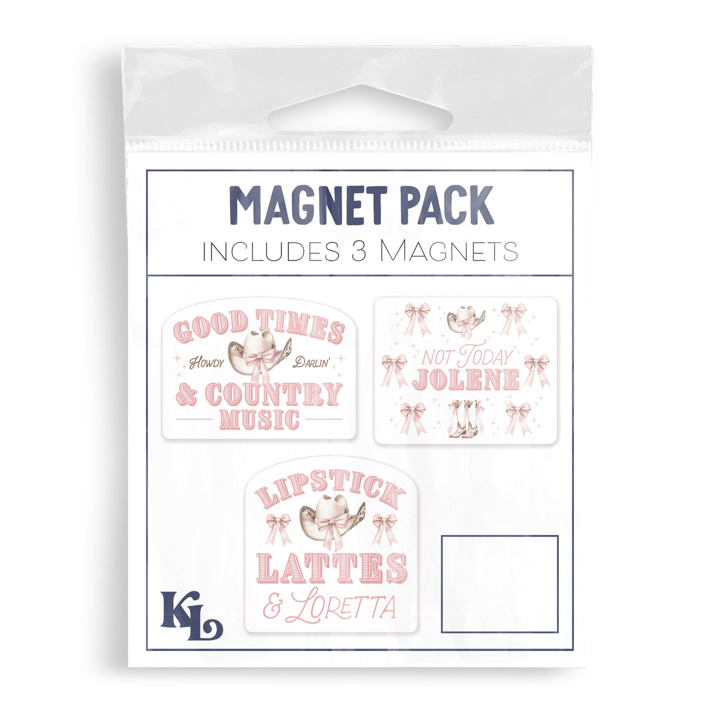 Vinyl Magnet 3-Pack Coquette Cowgirl