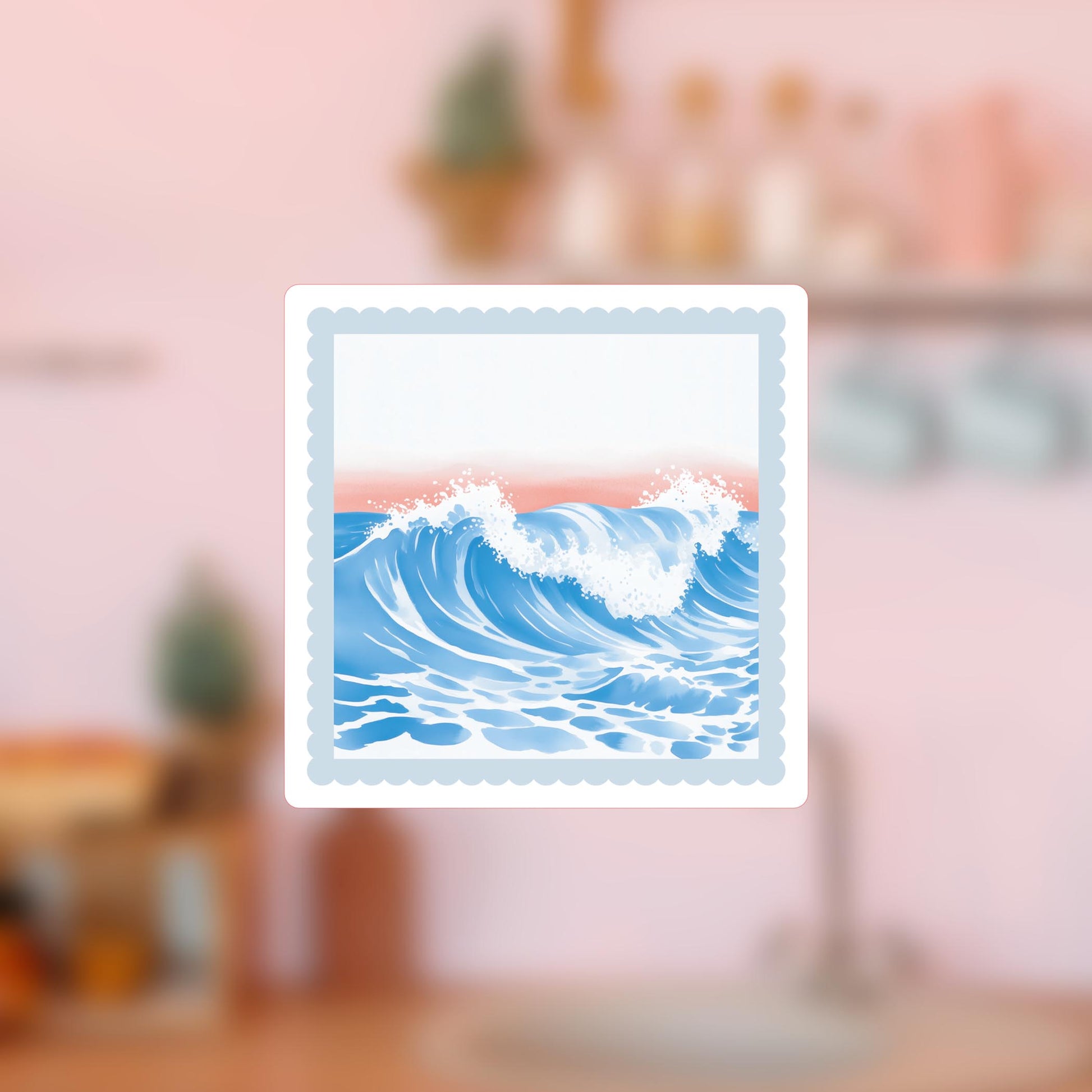 Vinyl Magnet-New England Tides Wave Stamp -4