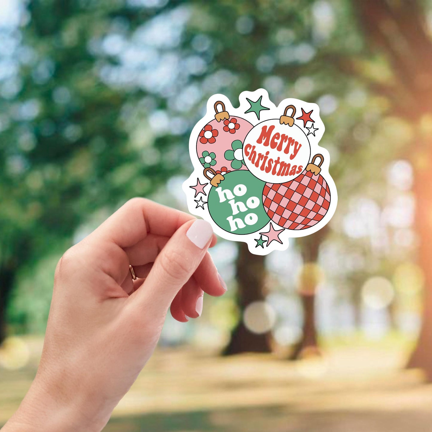 Vinyl Magnet-Retro Christmas Ornaments