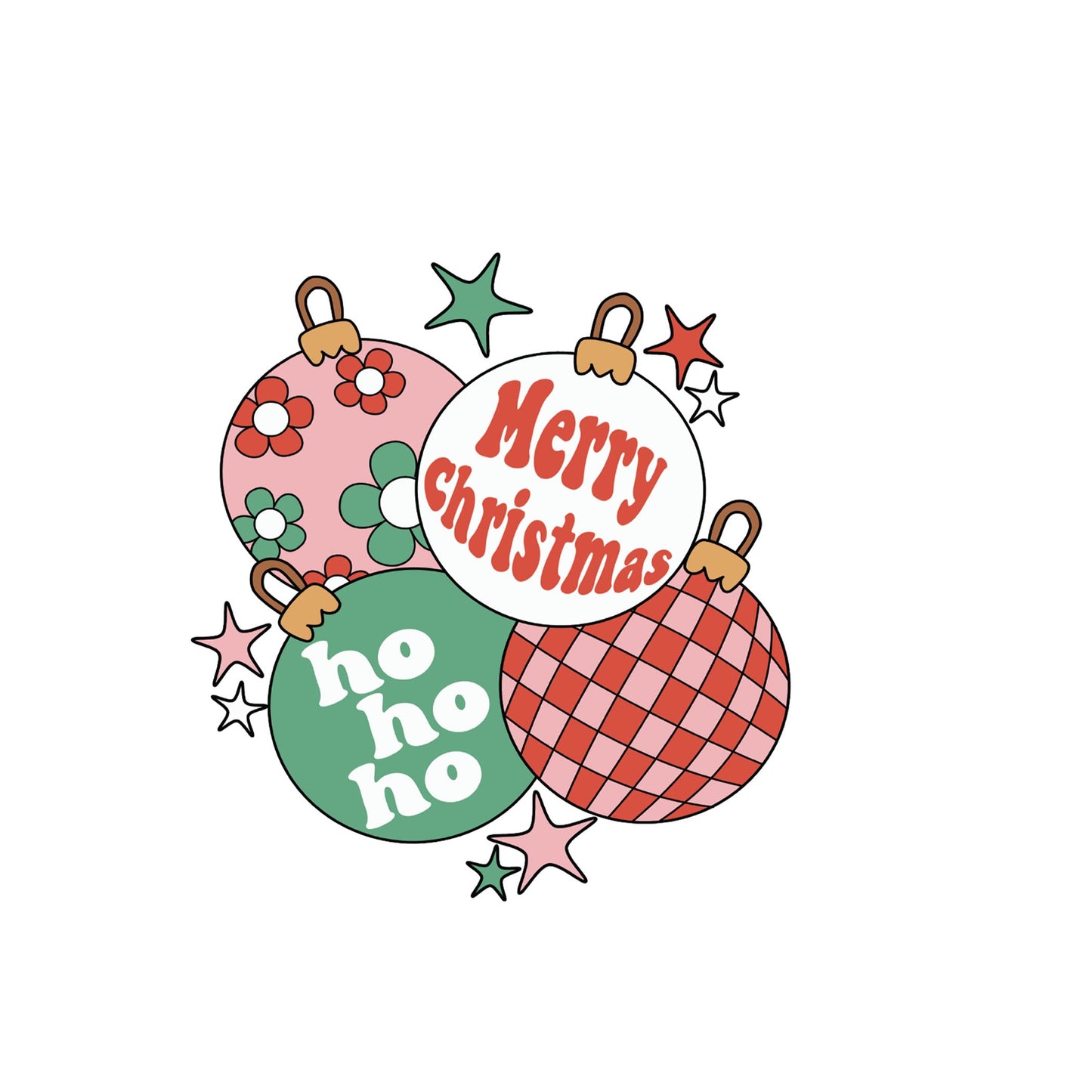 Vinyl Magnet-Retro Christmas Ornaments