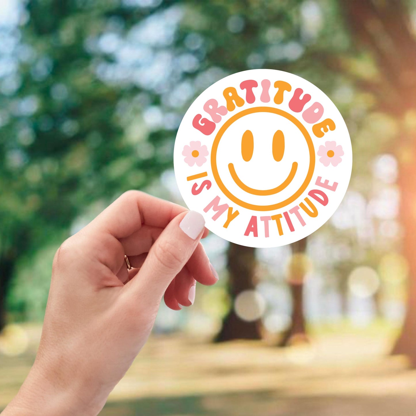 Vinyl Magnet-Happy Plans Gratitude Is My Attitude