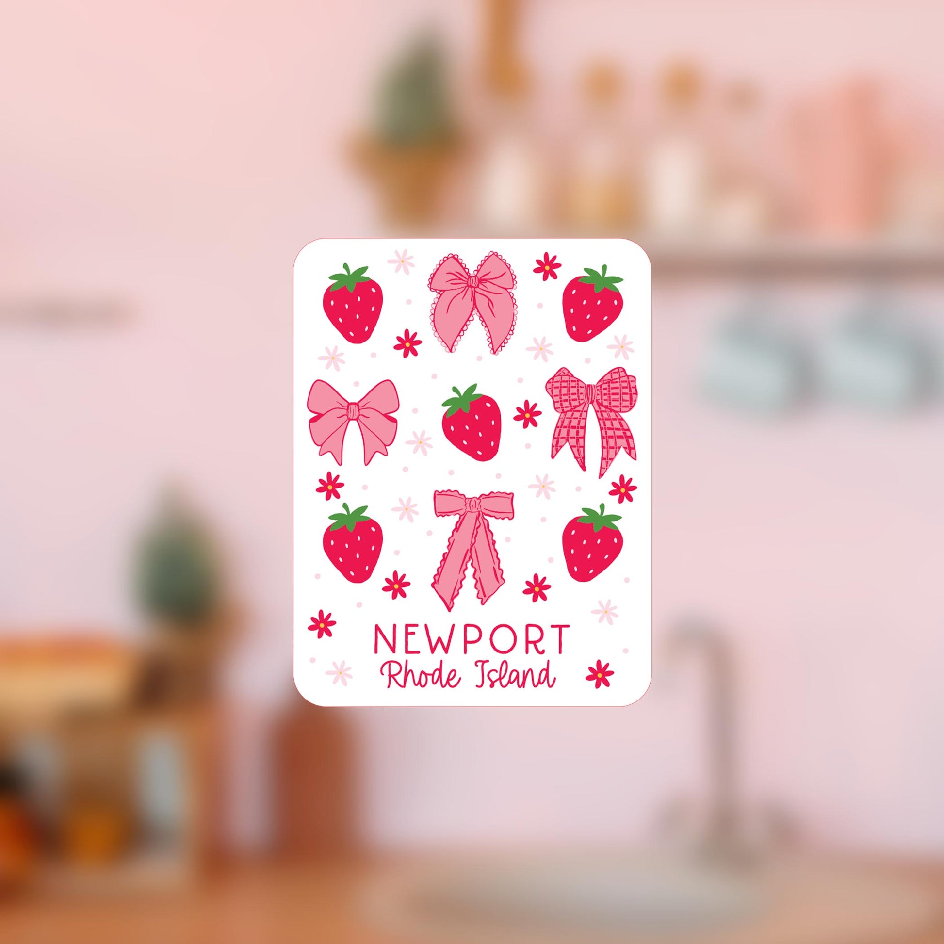 Vinyl Magnet-Love+Local Strawberry Parlor -4