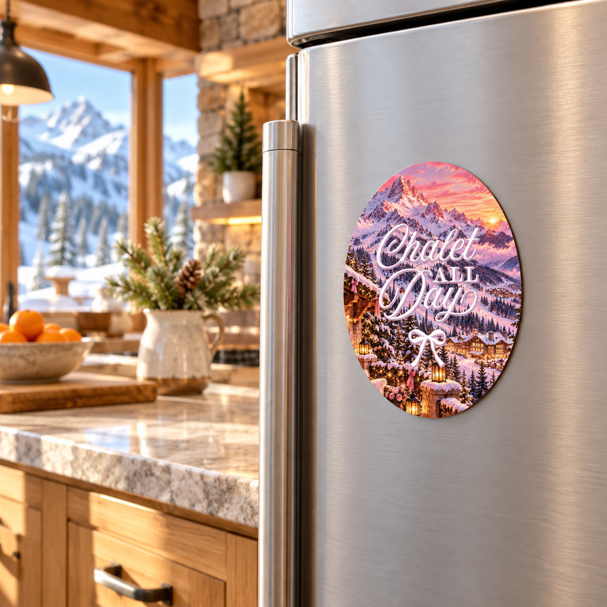 Vinyl Magnet-Chalet Girl