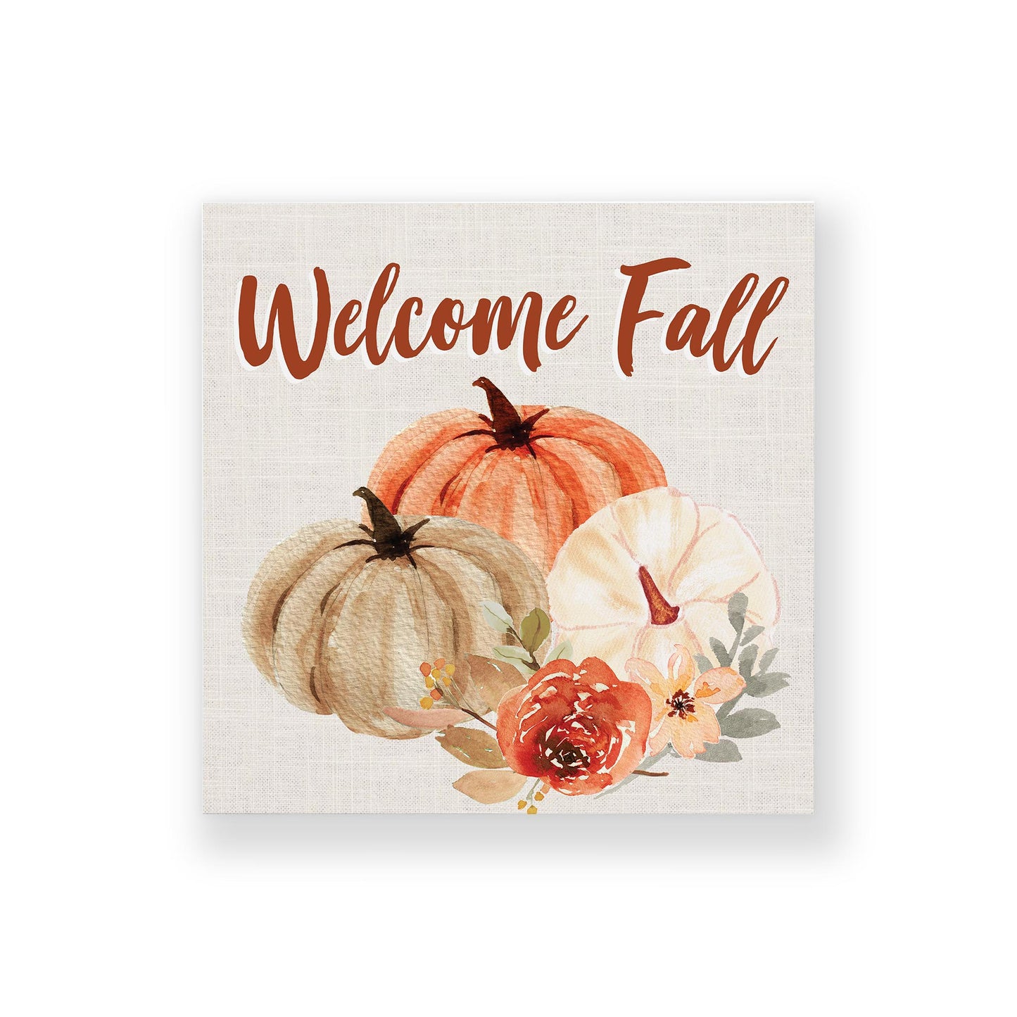 Mini Print-Welcome Fall Floral Pumpkin