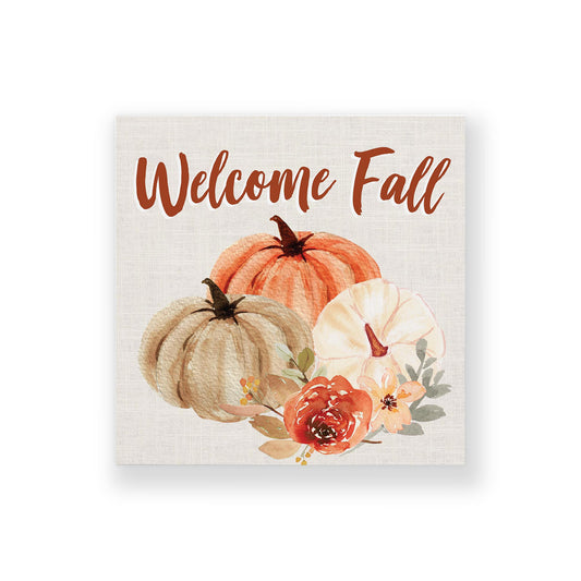 Mini Print-Welcome Fall Floral Pumpkin