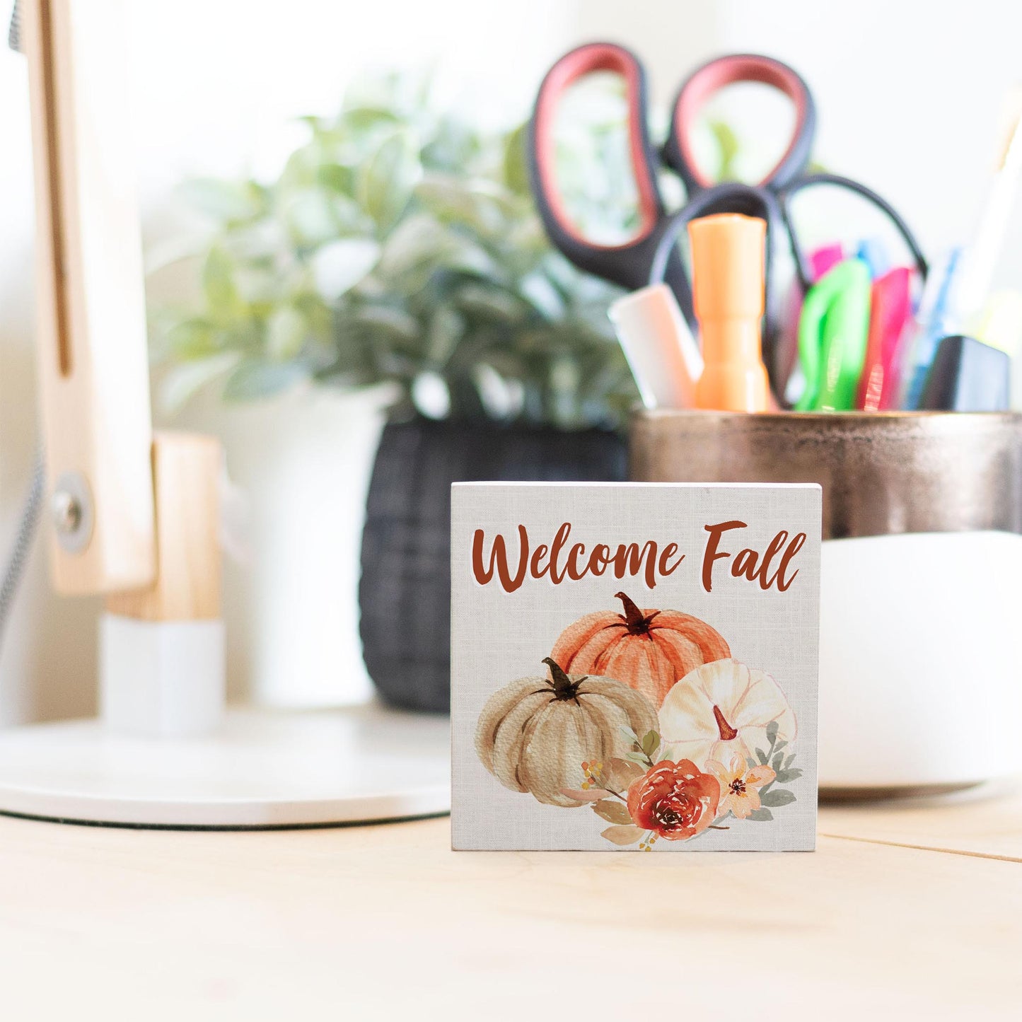 Mini Print-Welcome Fall Floral Pumpkin