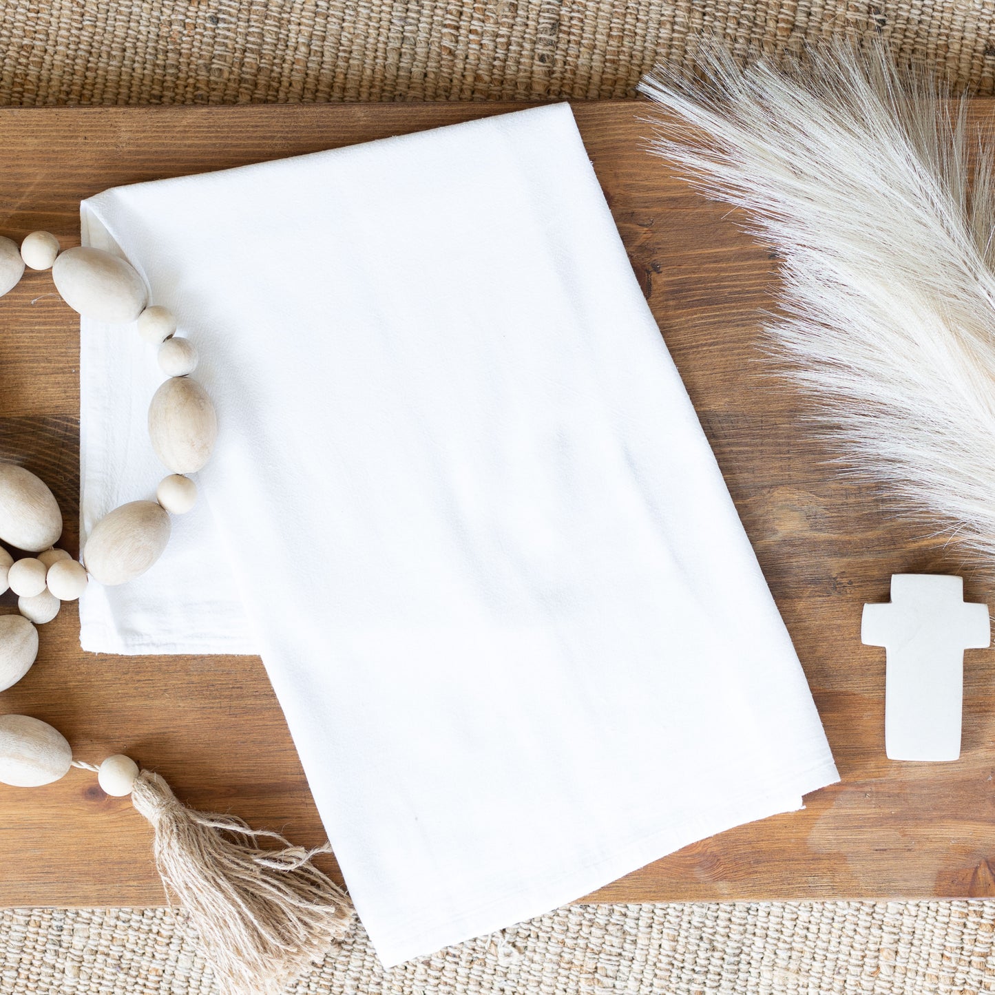 Custom White Cotton Tea Towel