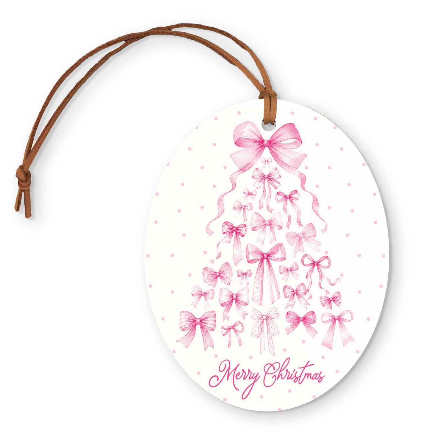Oval Ornament-Christmas Tree Bows -0