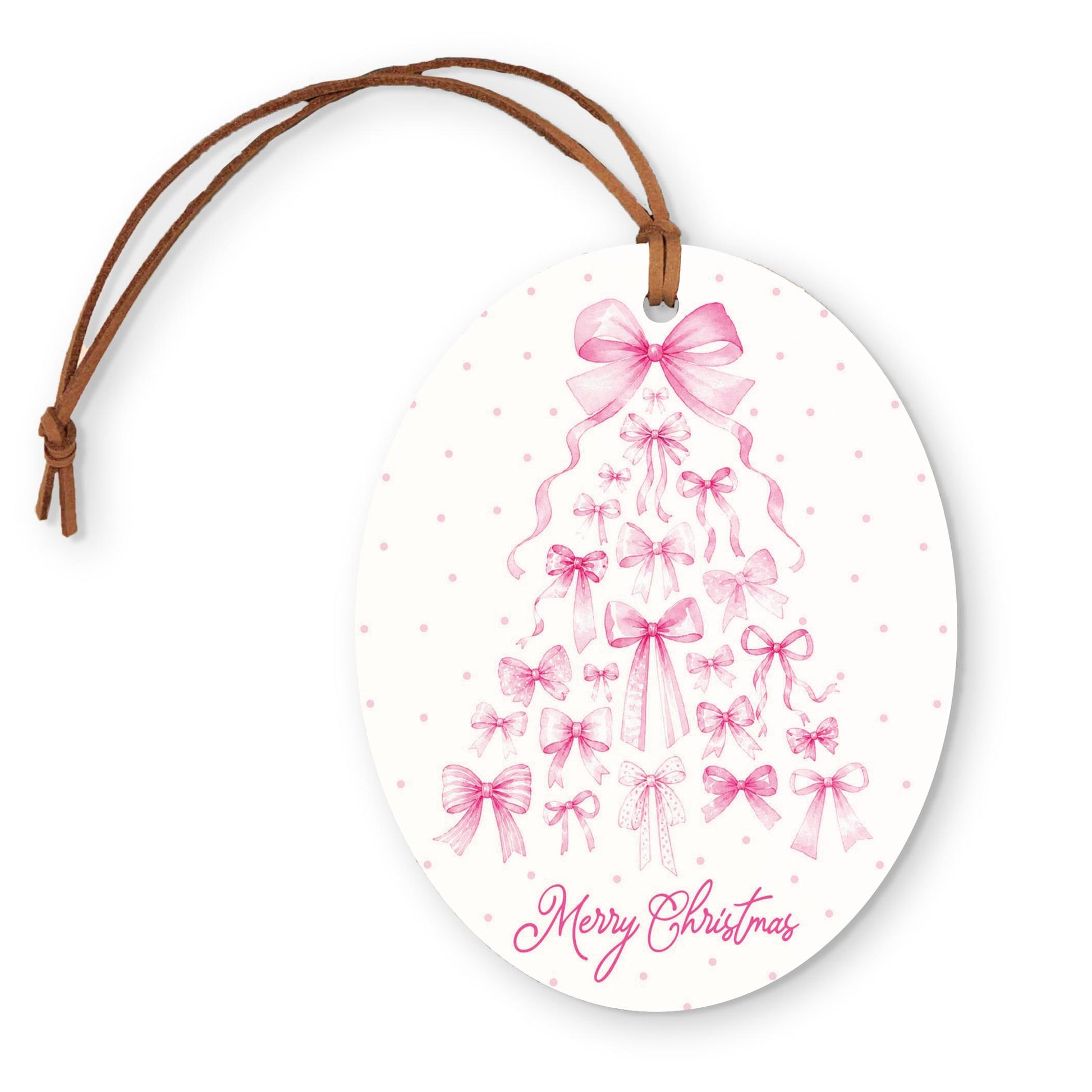 Oval Ornament-Christmas Tree Bows -0