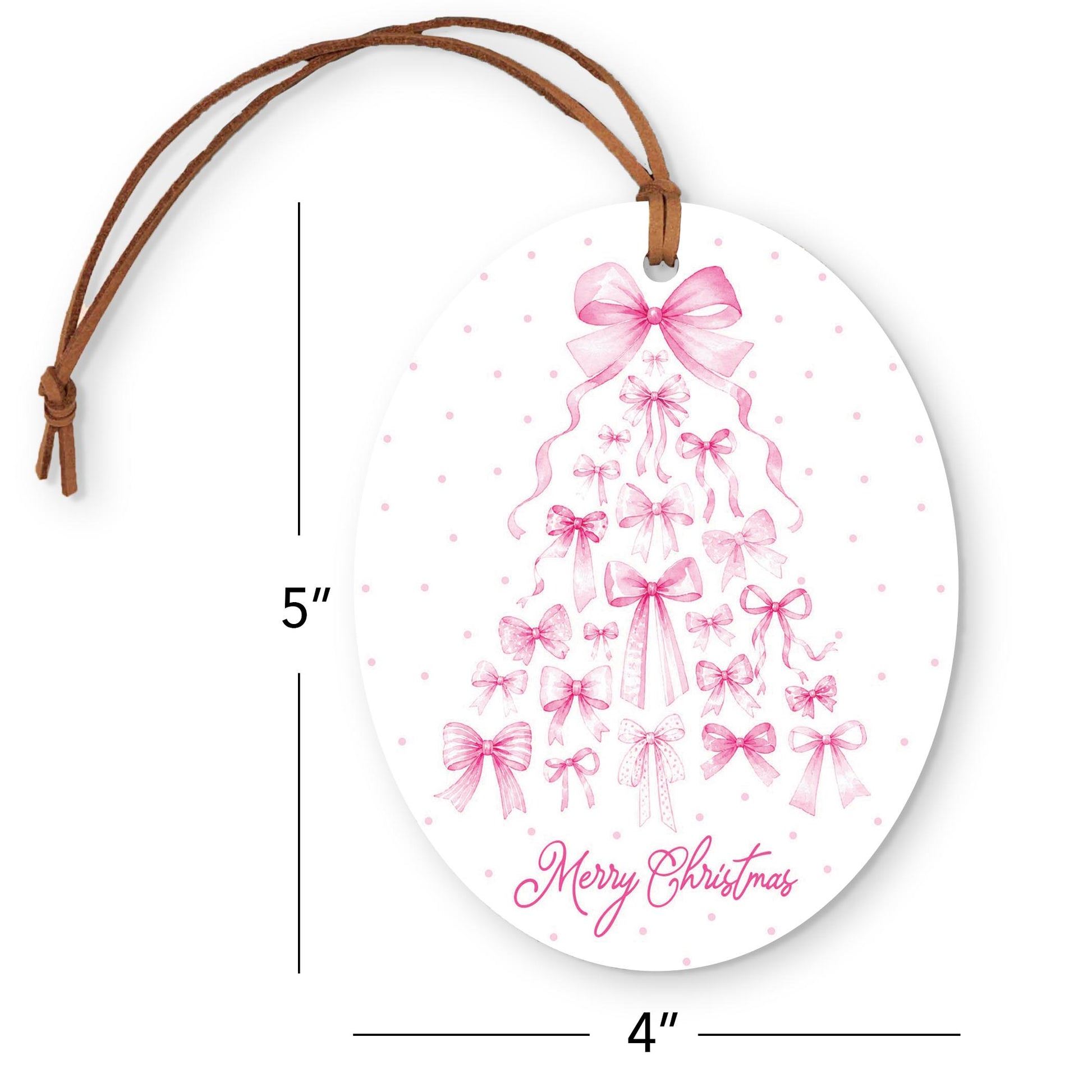 Oval Ornament-Christmas Tree Bows -5