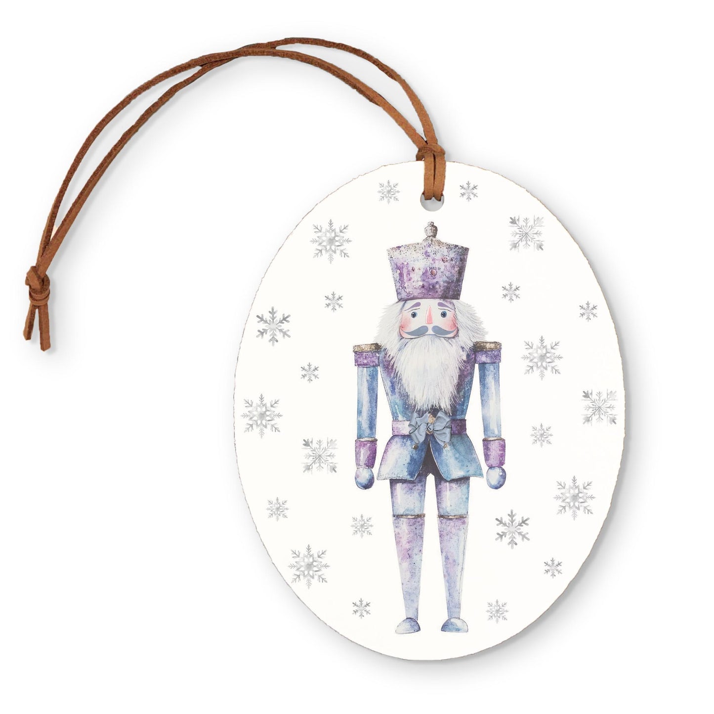 Oval Ornament-Holiday Tidings Watercolor Nutcracker -0
