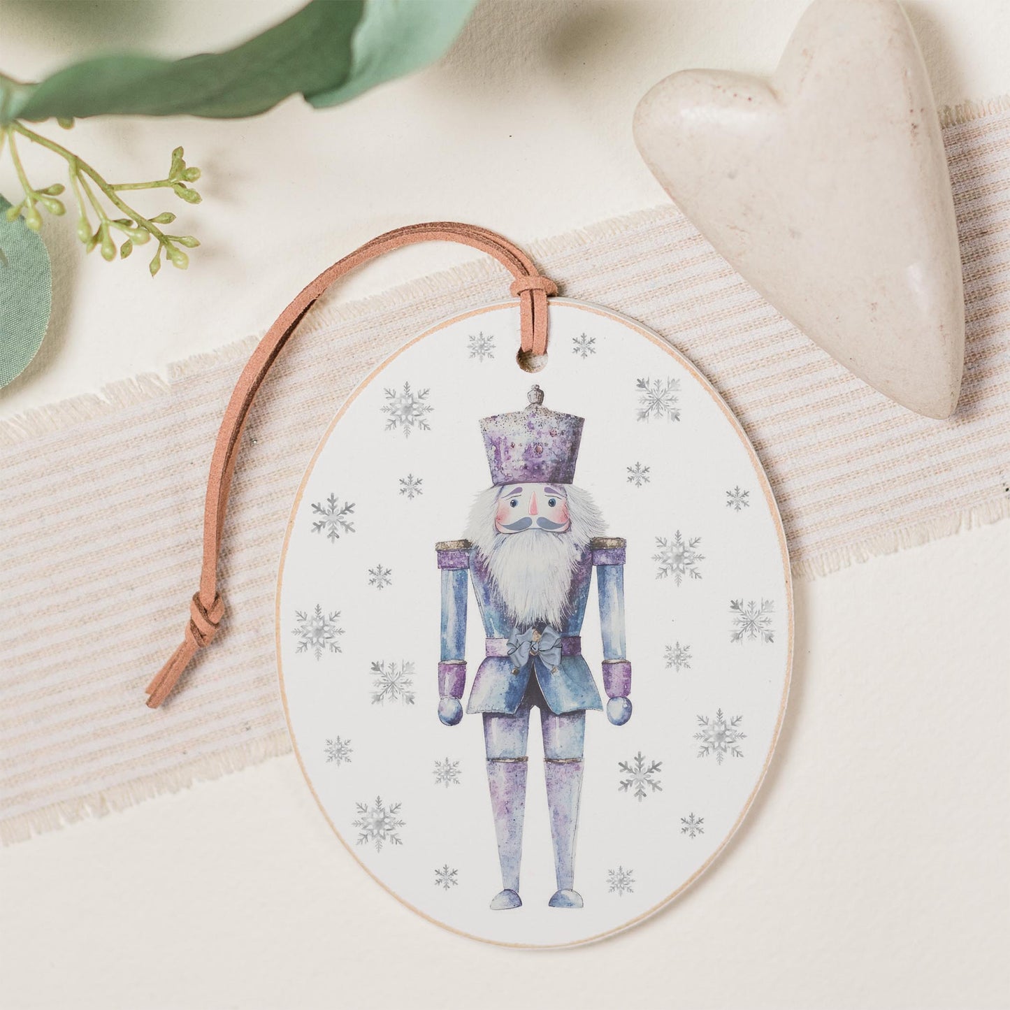 Oval Ornament-Holiday Tidings Watercolor Nutcracker -1