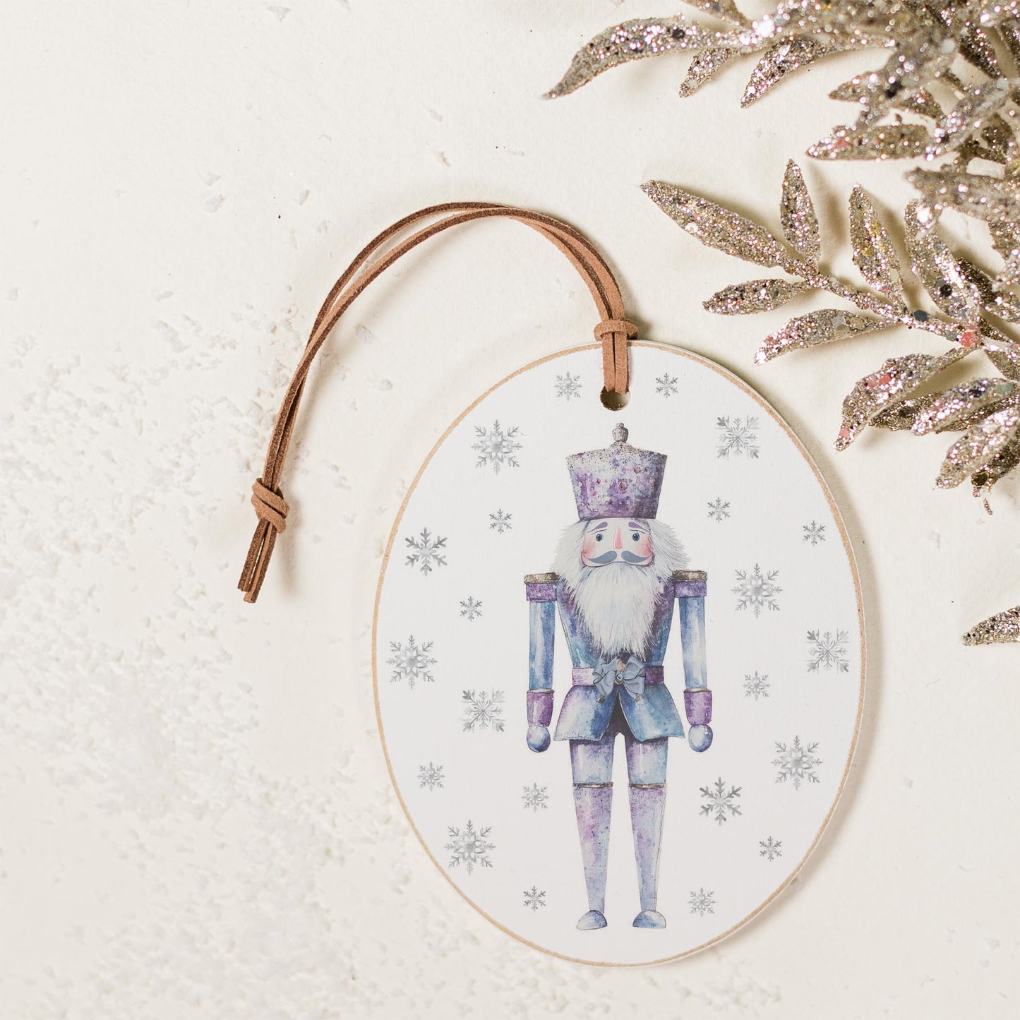 Oval Ornament-Holiday Tidings Watercolor Nutcracker -2