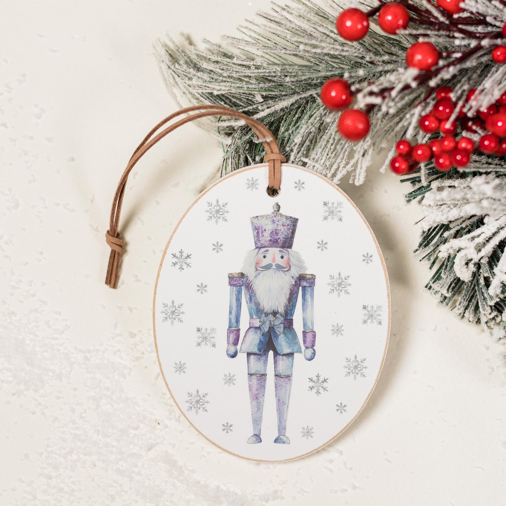 Oval Ornament-Holiday Tidings Watercolor Nutcracker -3