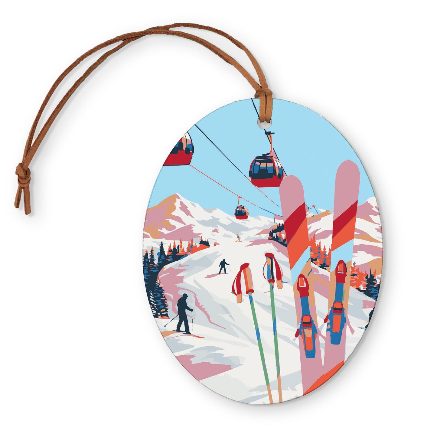 Oval Ornament-Cozy Ski Lodge -0